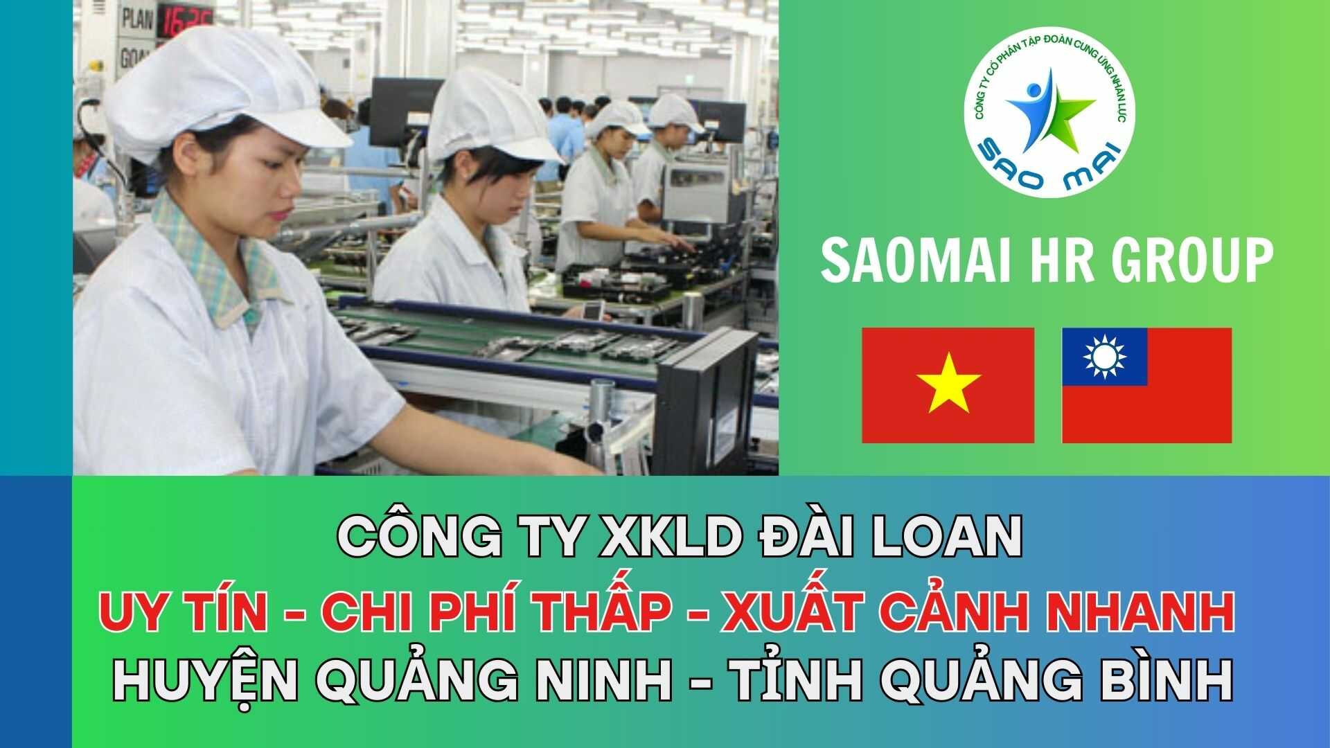   Công ty xuất khẩu lao động ĐÀI LOAN uy tín với chi phí thấp và bay nhanh tại huyện QUẢNG NINH, tỉnh QUẢNG BÌNH   