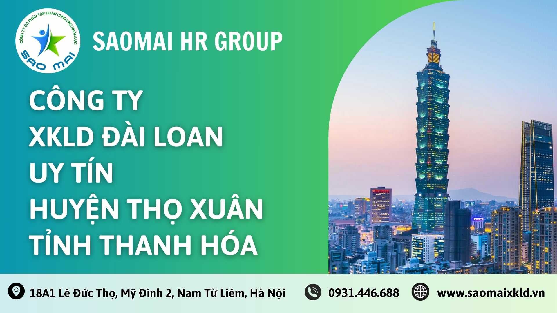 Công ty xuất khẩu lao động ĐÀI LOAN uy tín với chi phí thấp và bay nhanh tại huyện THỌ XUÂN, tỉnh THANH HÓA  