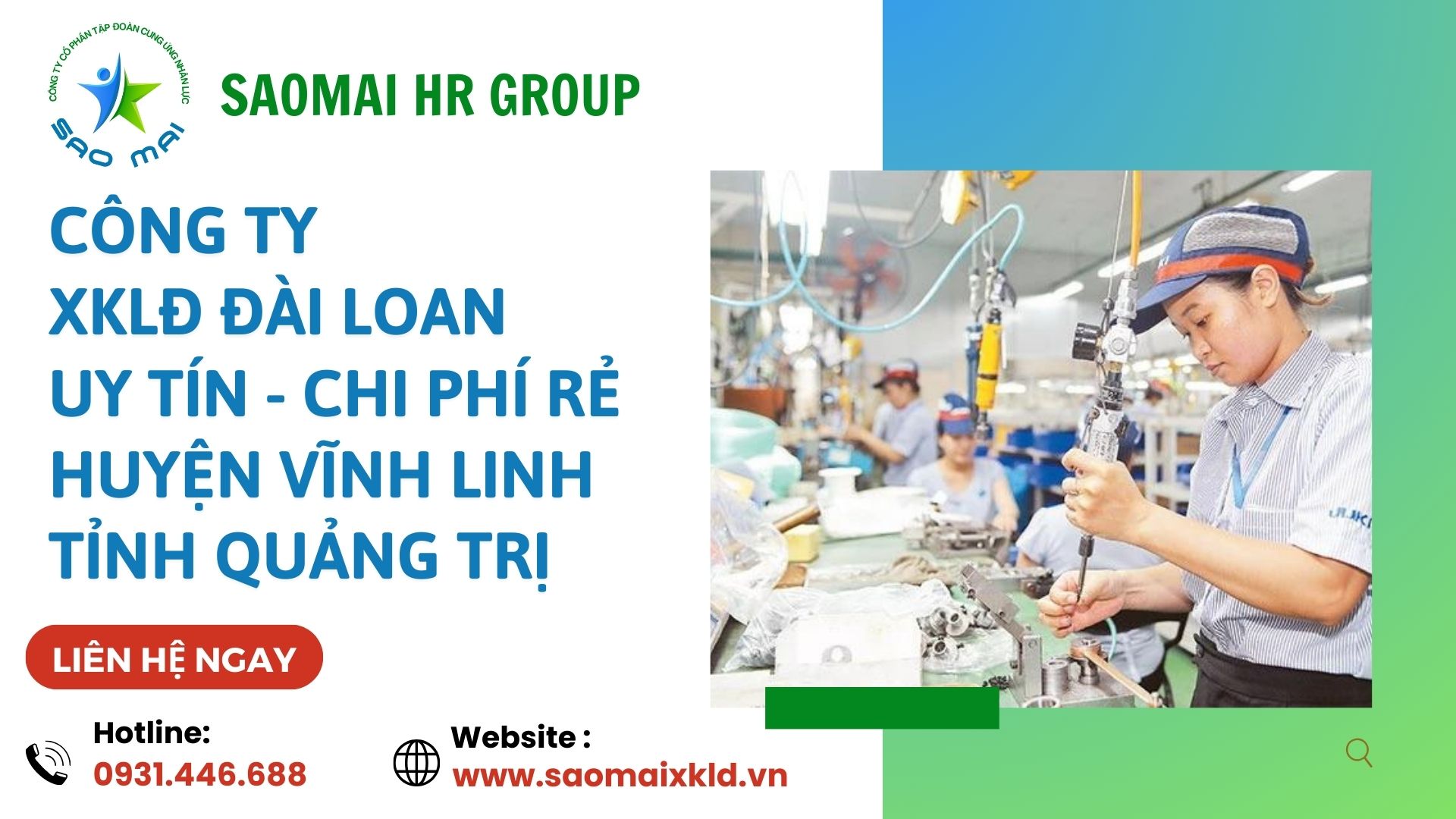   Công ty xuất khẩu lao động ĐÀI LOAN uy tín với chi phí thấp và bay nhanh tại huyện VĨNH LINH, tỉnh QUẢNG TRỊ   