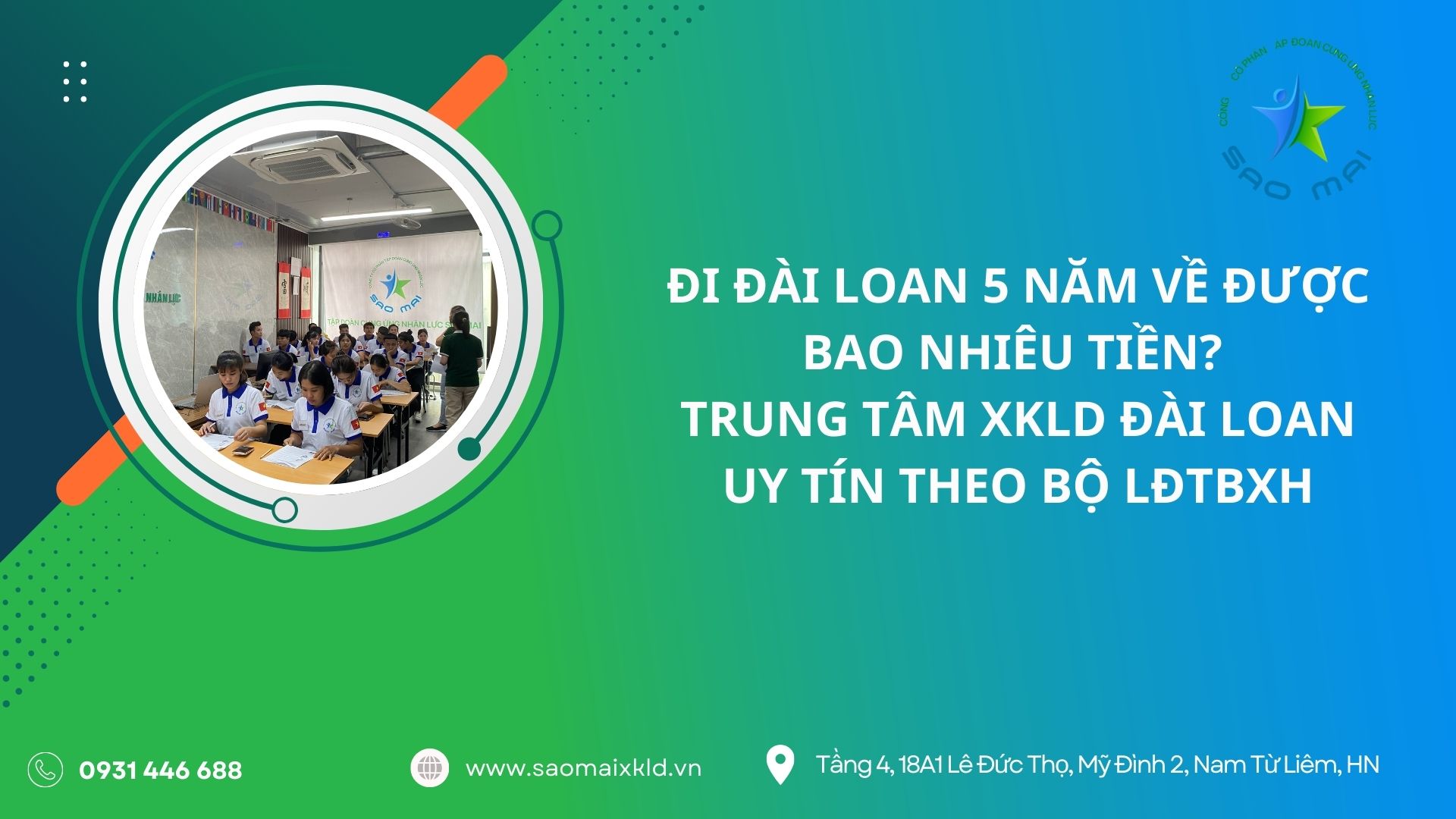 Đi XKLD Đài Loan 5 năm về được bao nhiêu tiền? Trung tâm XKLD Đài Loan UY TÍN theo bộ Lao Động Thương Binh và Xã Hội