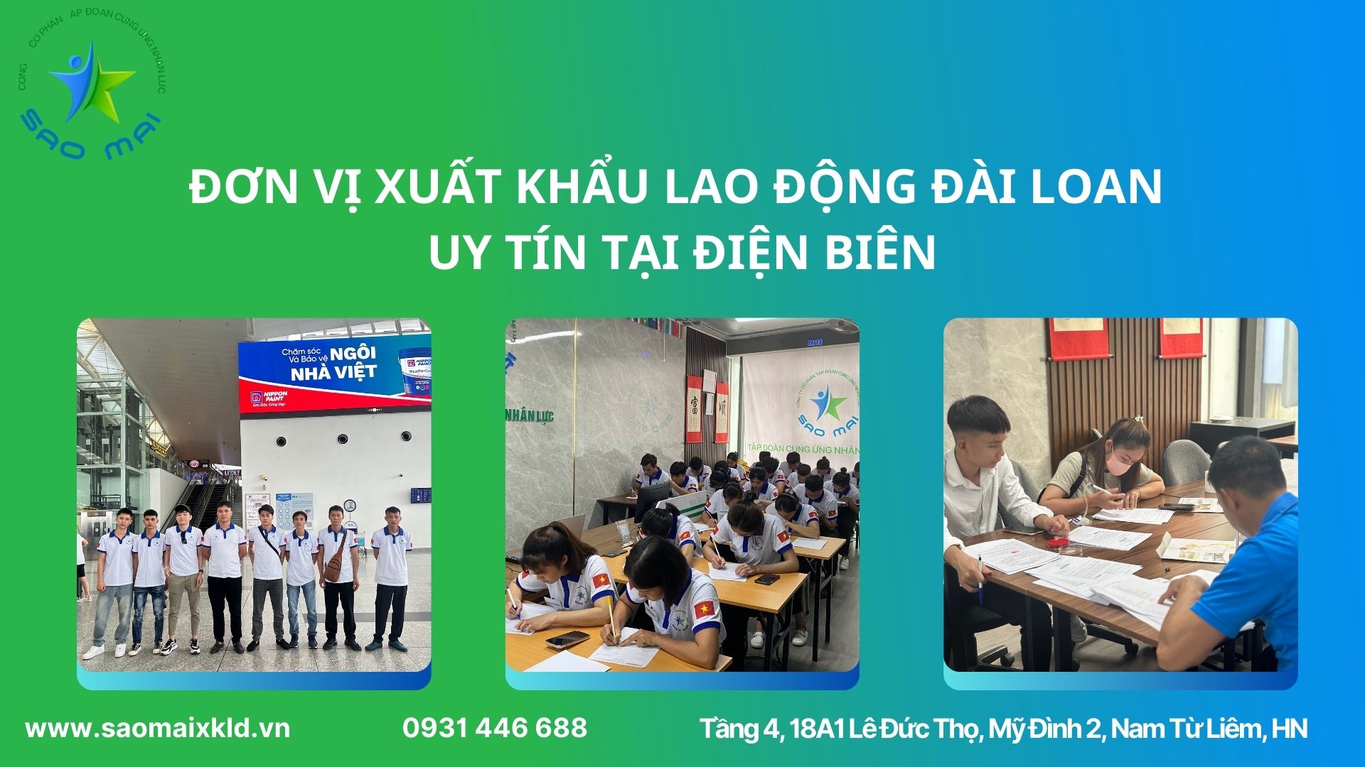 Công ty xuất khẩu lao động Đài Loan UY TÍN theo Bộ Lao động Thương Binh và Xã hội tại Điện Biên