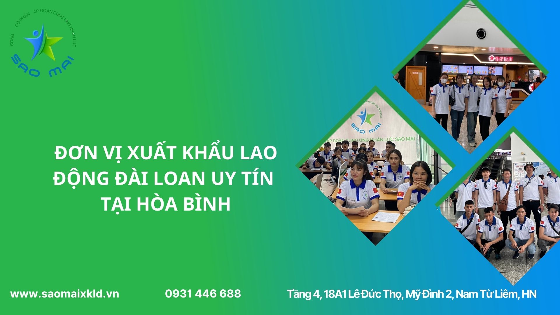 Công ty xuất khẩu lao động Đài Loan UY TÍN theo Bộ Lao động Thương Binh và Xã hội tại Hòa Bình