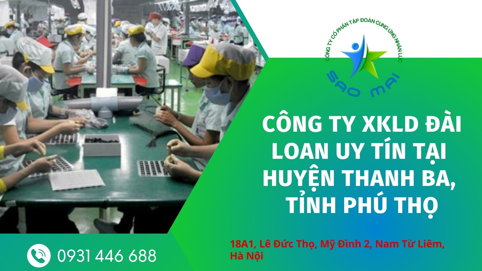 Công ty xuất khẩu lao động Đài Loan uy tín, chi phí thấp tại huyện THANH BA, tỉnh PHÚ THỌ