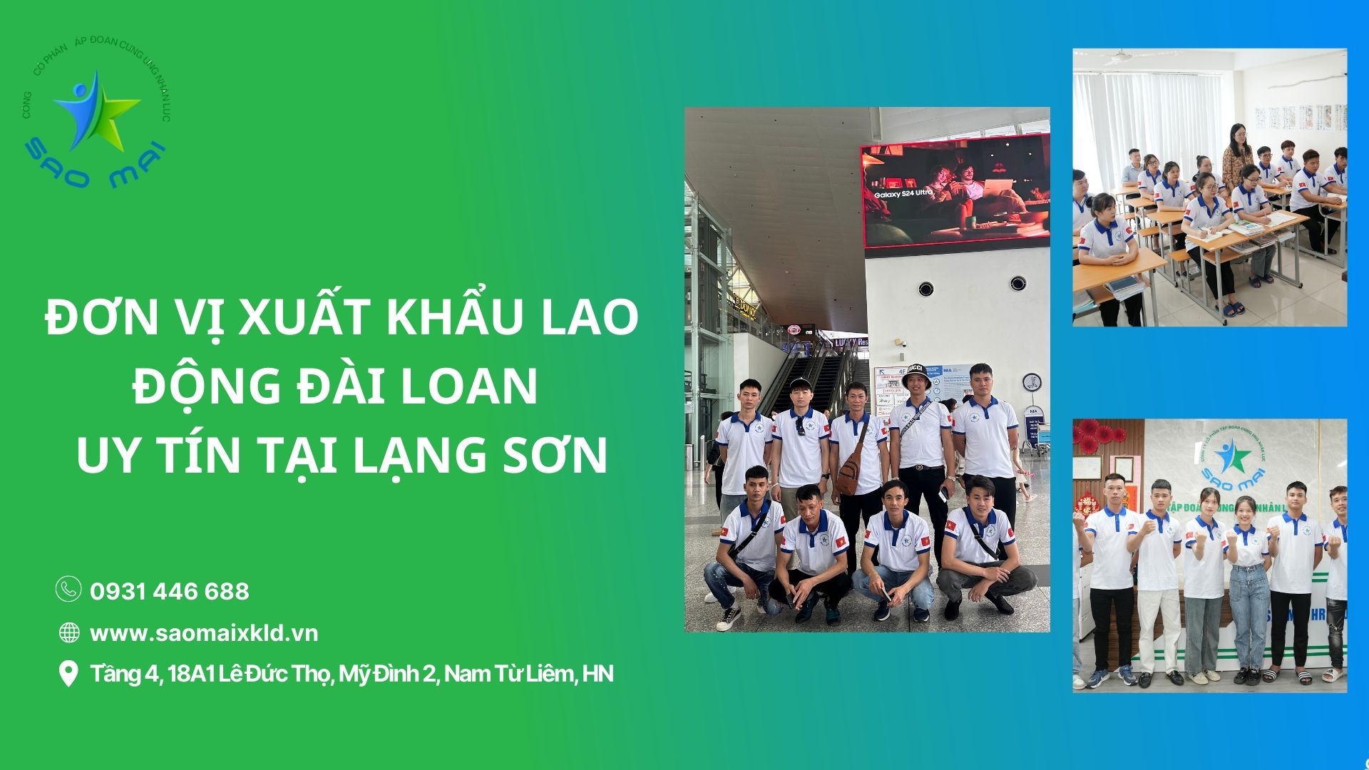 Công ty xuất khẩu lao động Đài Loan UY TÍN theo Bộ Lao động Thương Binh và Xã hội tại Lạng Sơn 