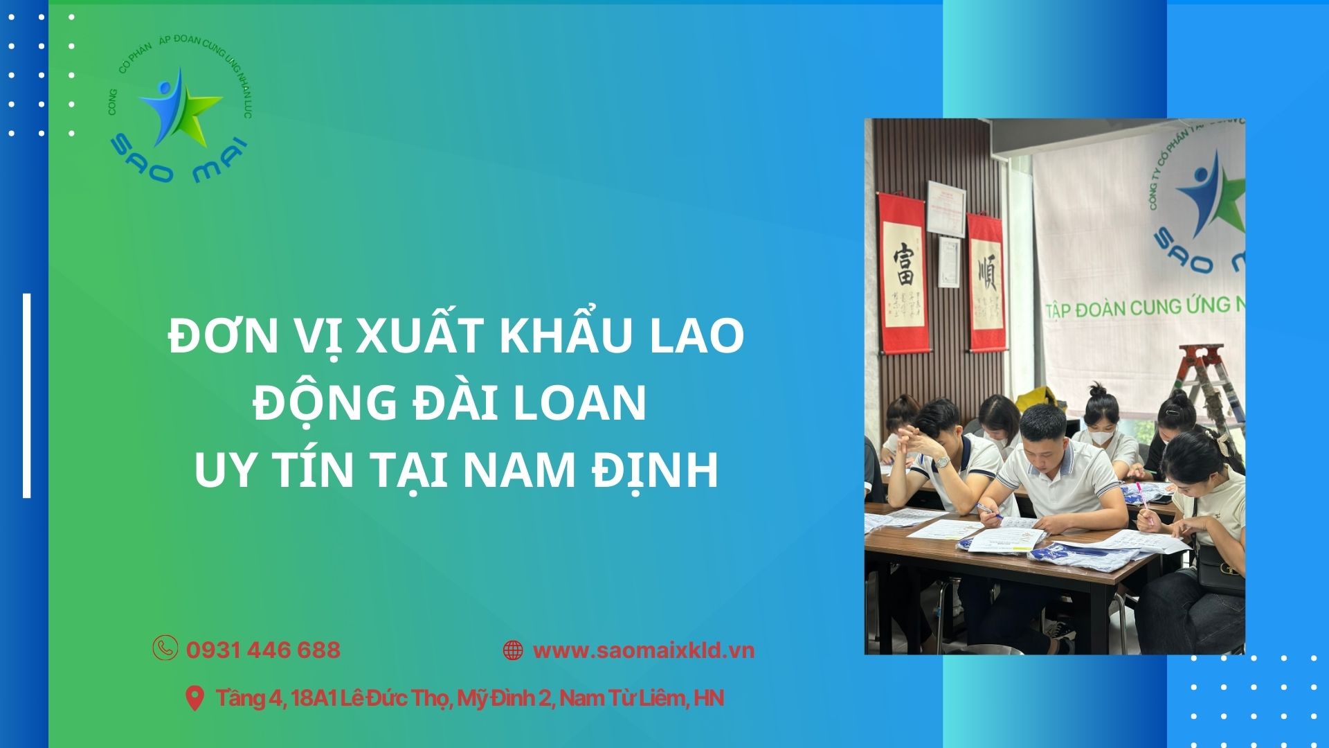 Công ty xuất khẩu lao động Đài Loan UY TÍN theo Bộ Lao động Thương Binh và Xã hội tại Nam Định