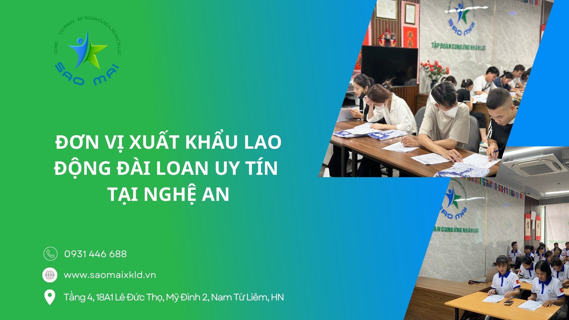 Công ty xuất khẩu lao động Đài Loan UY TÍN theo Bộ Lao động Thương Binh và Xã hội tại Nghệ An	