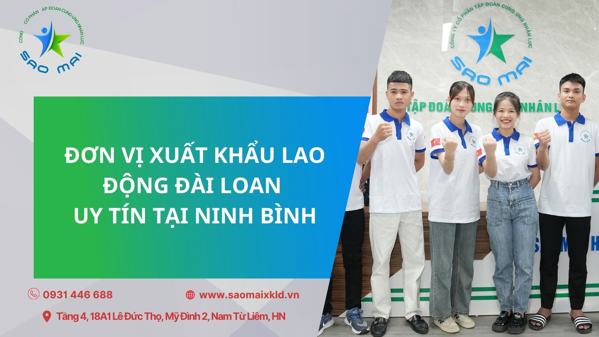 Công ty xuất khẩu lao động Đài Loan UY TÍN theo Bộ Lao động Thương Binh và Xã hội tại Ninh Bình