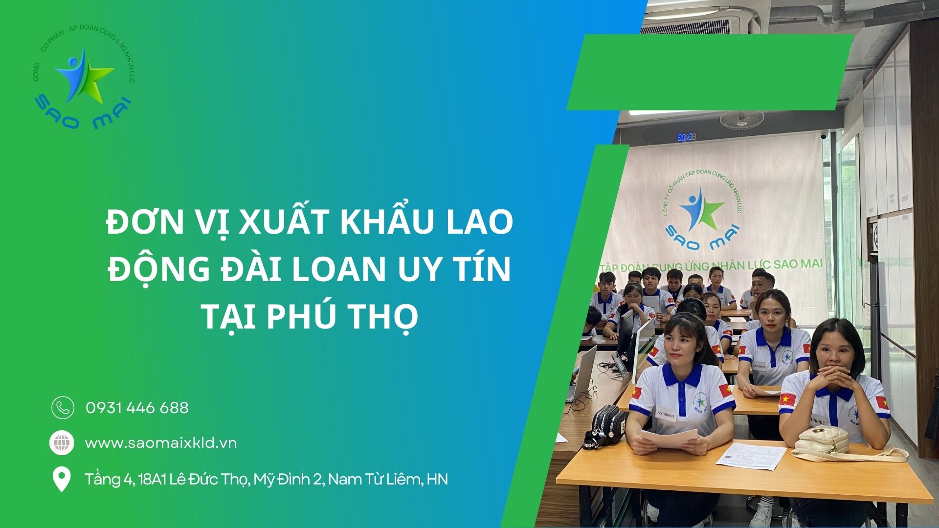 Công ty xuất khẩu lao động Đài Loan UY TÍN theo Bộ Lao động Thương Binh và Xã hội tại Phú Thọ	