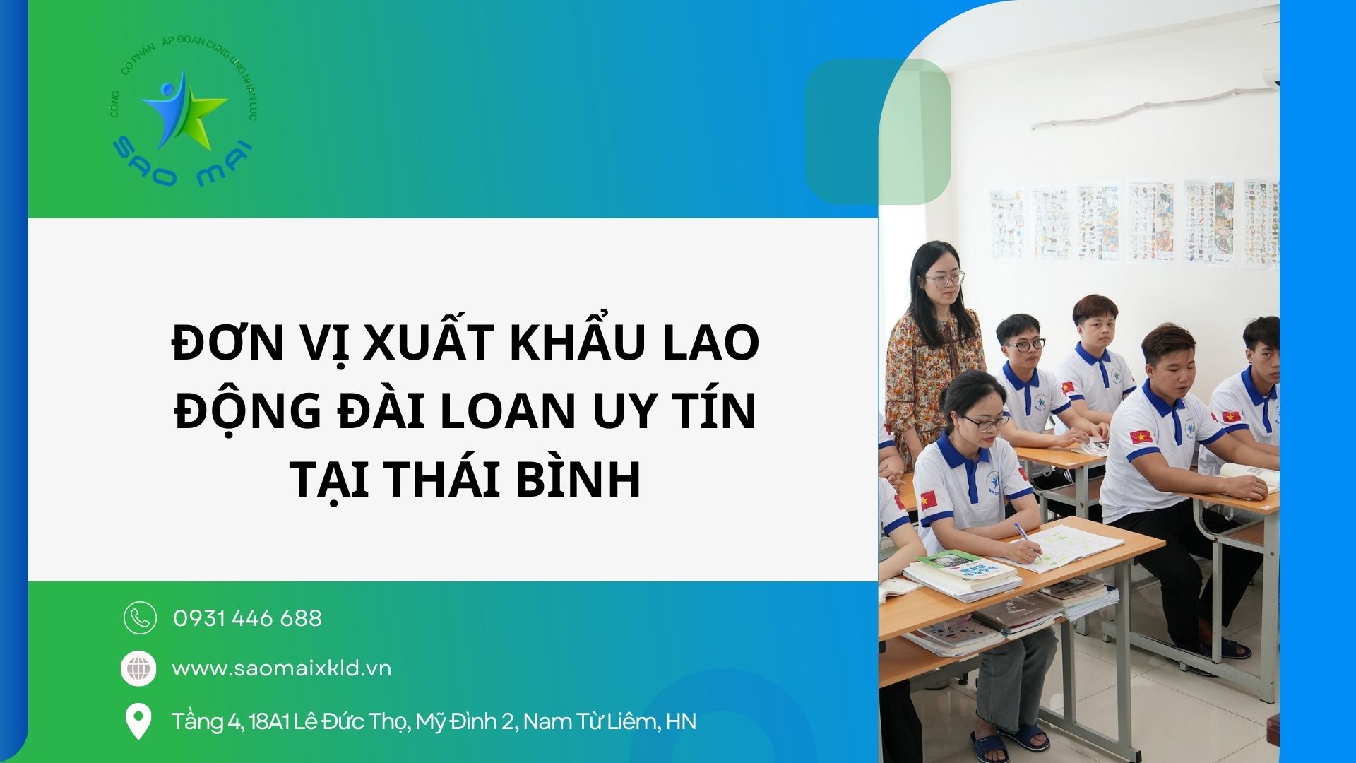 Công ty xuất khẩu lao động Đài Loan UY TÍN theo Bộ Lao động Thương Binh và Xã hội tại Thái Bình