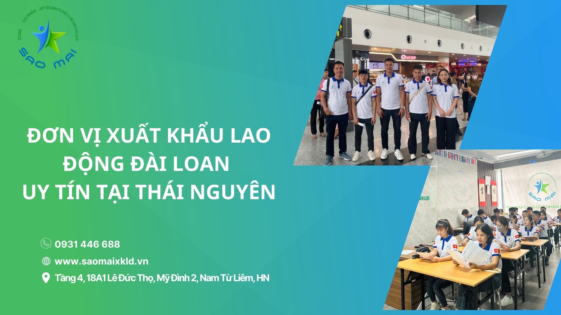 Công ty xuất khẩu lao động Đài Loan UY TÍN theo Bộ Lao động Thương Binh và Xã hội tại Thái Nguyên