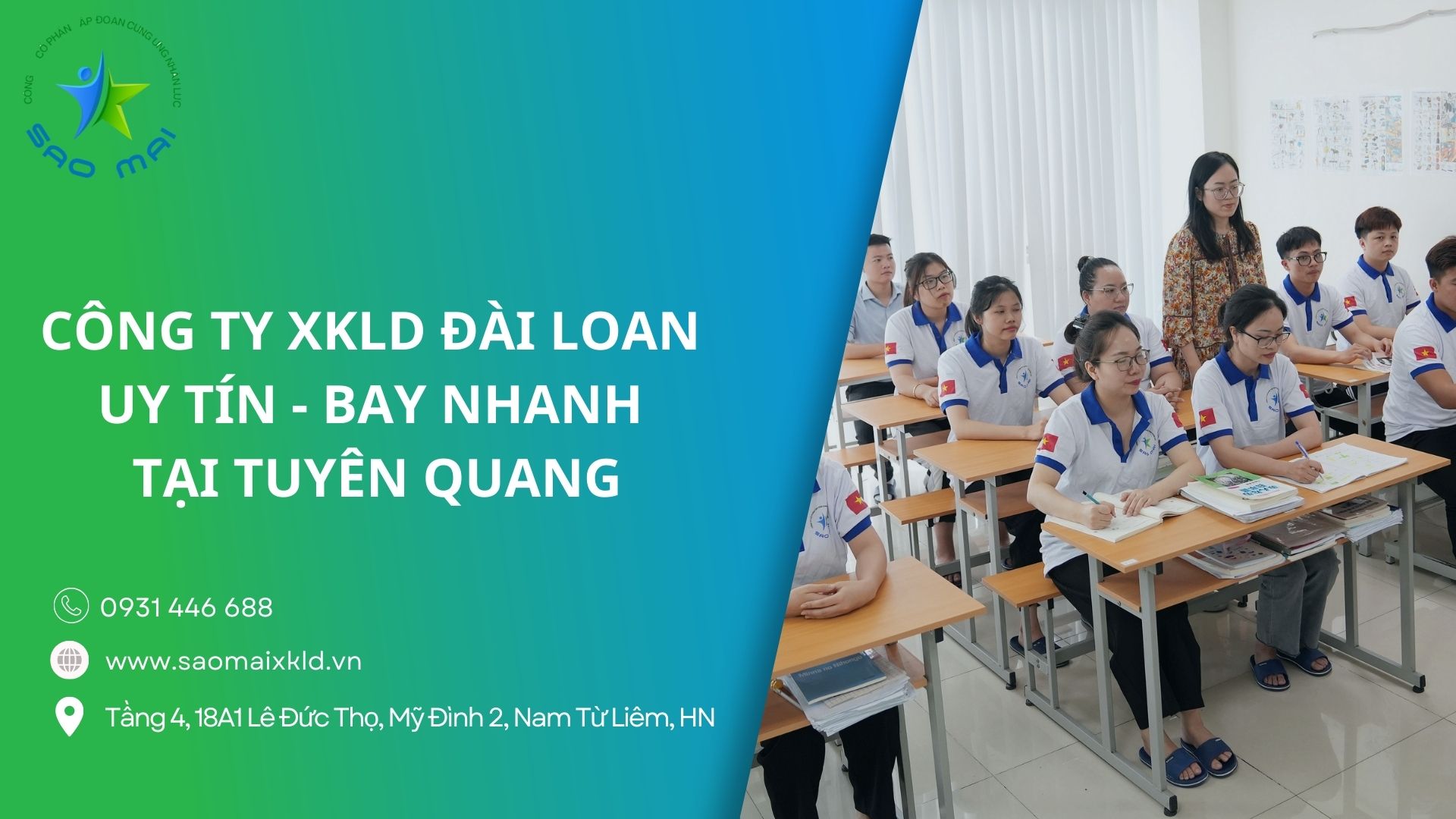 Xuất khẩu lao động tại tỉnh Tuyên Quang với chi phí RẺ, bay NHANH, xuất cảnh chỉ sau 4-6 tuần kể từ ngày đỗ đơn hàng Đài Loan