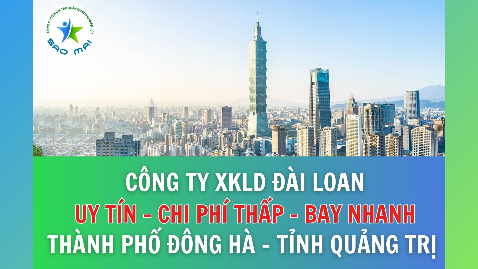   Công ty xuất khẩu lao động ĐÀI LOAN uy tín với chi phí thấp và bay nhanh tại thành phố ĐÔNG HÀ, tỉnh QUẢNG TRỊ   