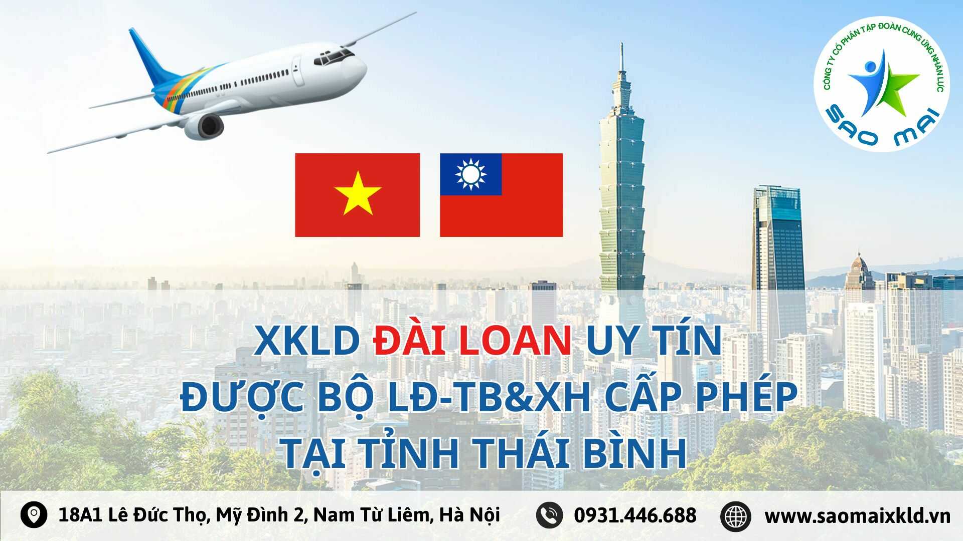 Công ty xuất khẩu lao động ĐÀI LOAN uy tín được Bộ Lao động Thương binh và Xã hội cấp phép tuyển dụng và đưa người lao động đi làm việc ở nước ngoài tỉnh THÁI BÌNH