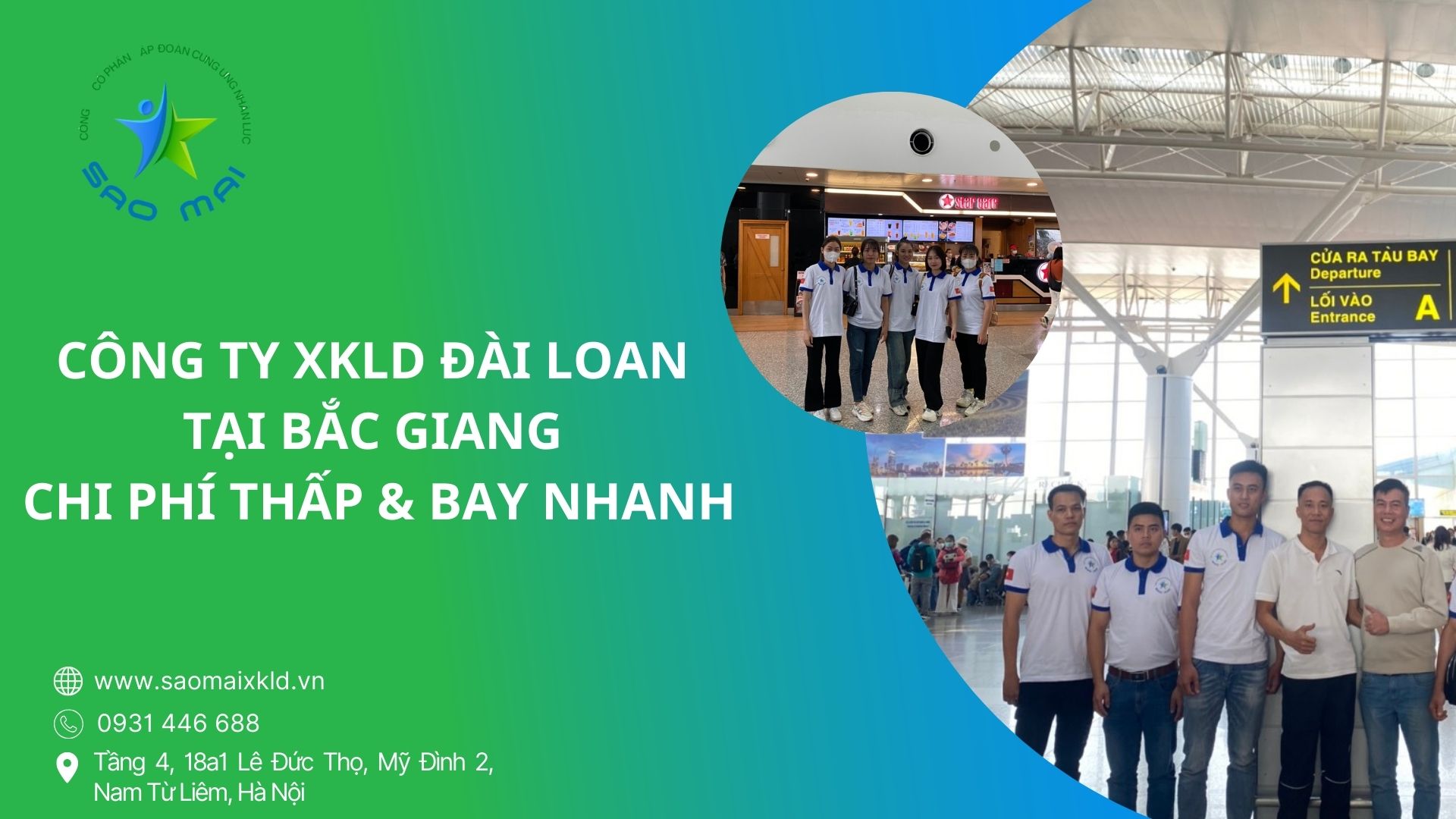 Xuất khẩu lao động Đài Loan tại Bắc Giang với chi phí THẤP và thời gian BAY NHANH