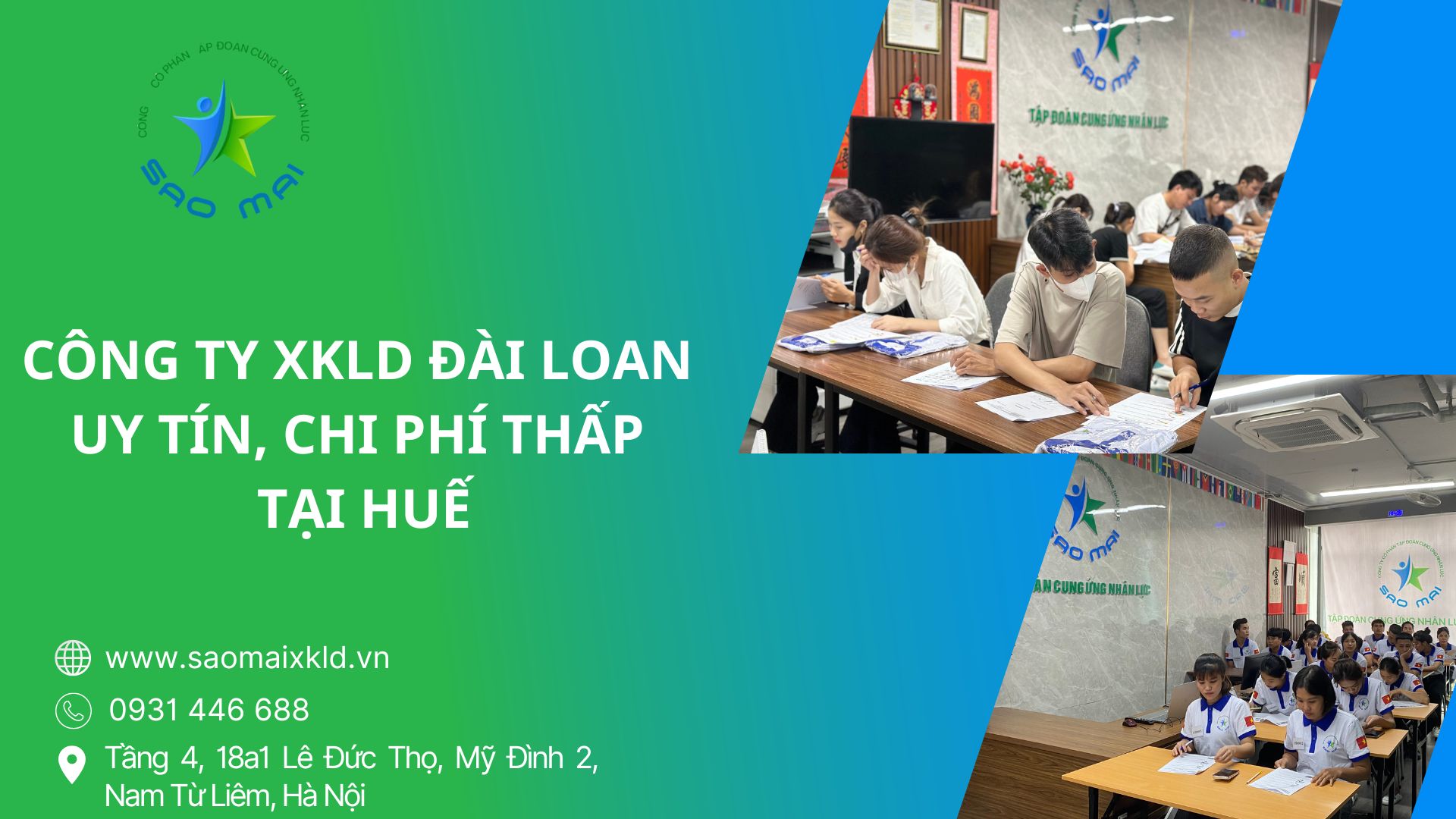 Xuất khẩu lao động đài loan UY TÍN theo bộ lao động thương binh và xã hội cấp phép tại Huế