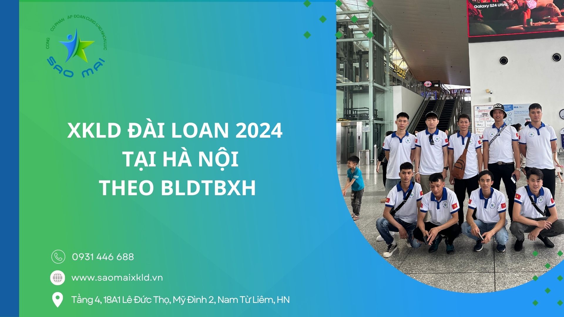 Xuất khẩu lao động Đài Loan 2024 UY TÍN, BAY NHANH tại HÀ NỘI theo bldtbxh