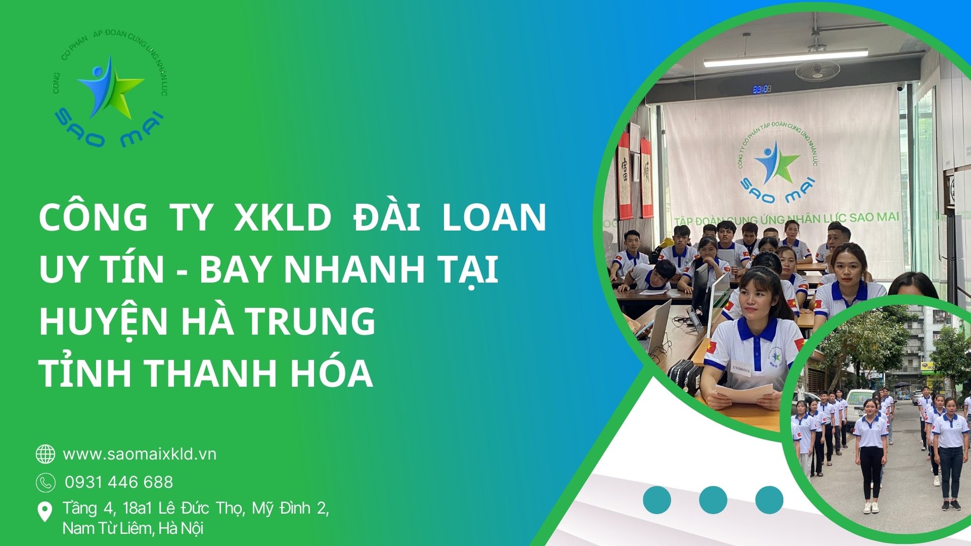 Xuất khẩu lao động Đài Loan UY TÍN, phí rẻ với các đơn hàng tốt nhất tại huyện HÀ TRUNG, tỉnh THANH HÓA