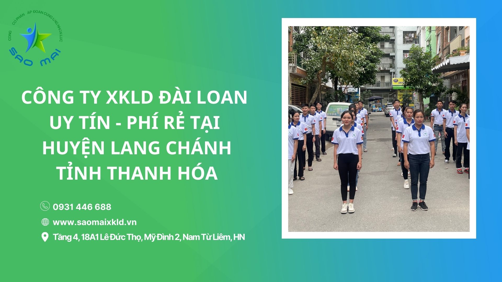 Xuất khẩu lao động Đài Loan uy tín, phí rẻ với các đơn hàng tốt nhất tại huyện LANG CHÁNH, tỉnh THANH HÓA