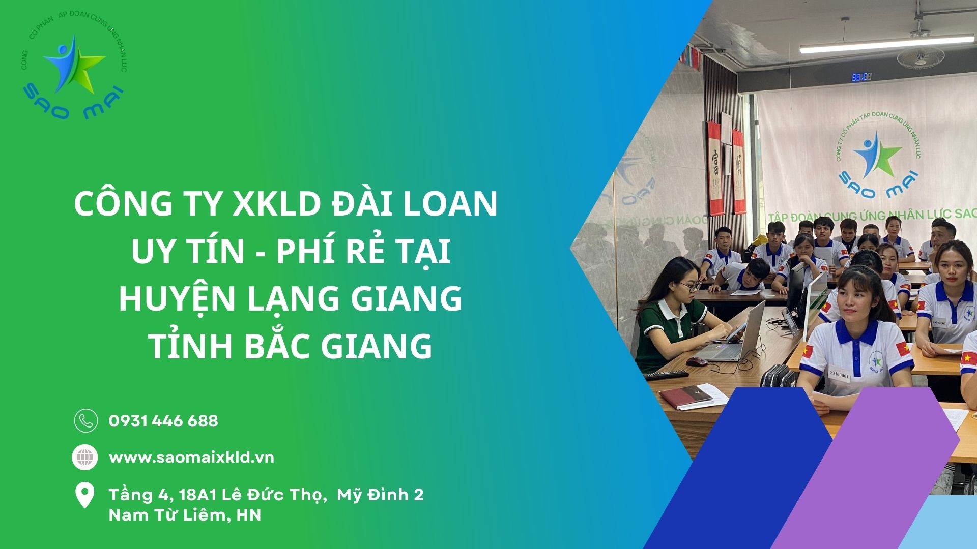 Xuất khẩu lao động Đài Loan uy tín, phí rẻ với các đơn hàng tốt nhất tại huyện Lạng Giang, tỉnh Bắc Giang