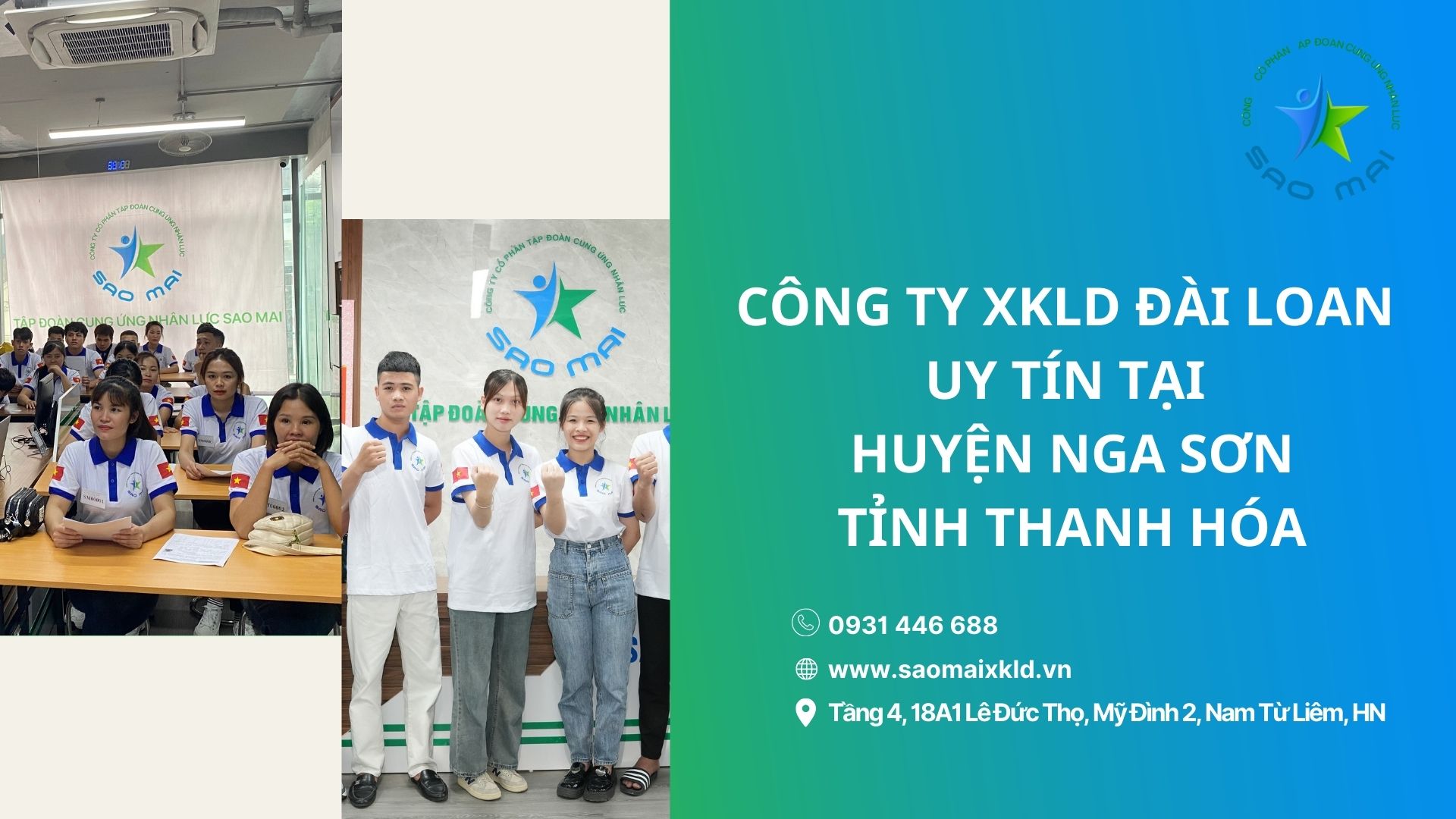 Xuất khẩu lao động Đài Loan uy tín, phí rẻ với các đơn hàng tốt nhất tại huyện NGA SƠN, tỉnh THANH HÓA