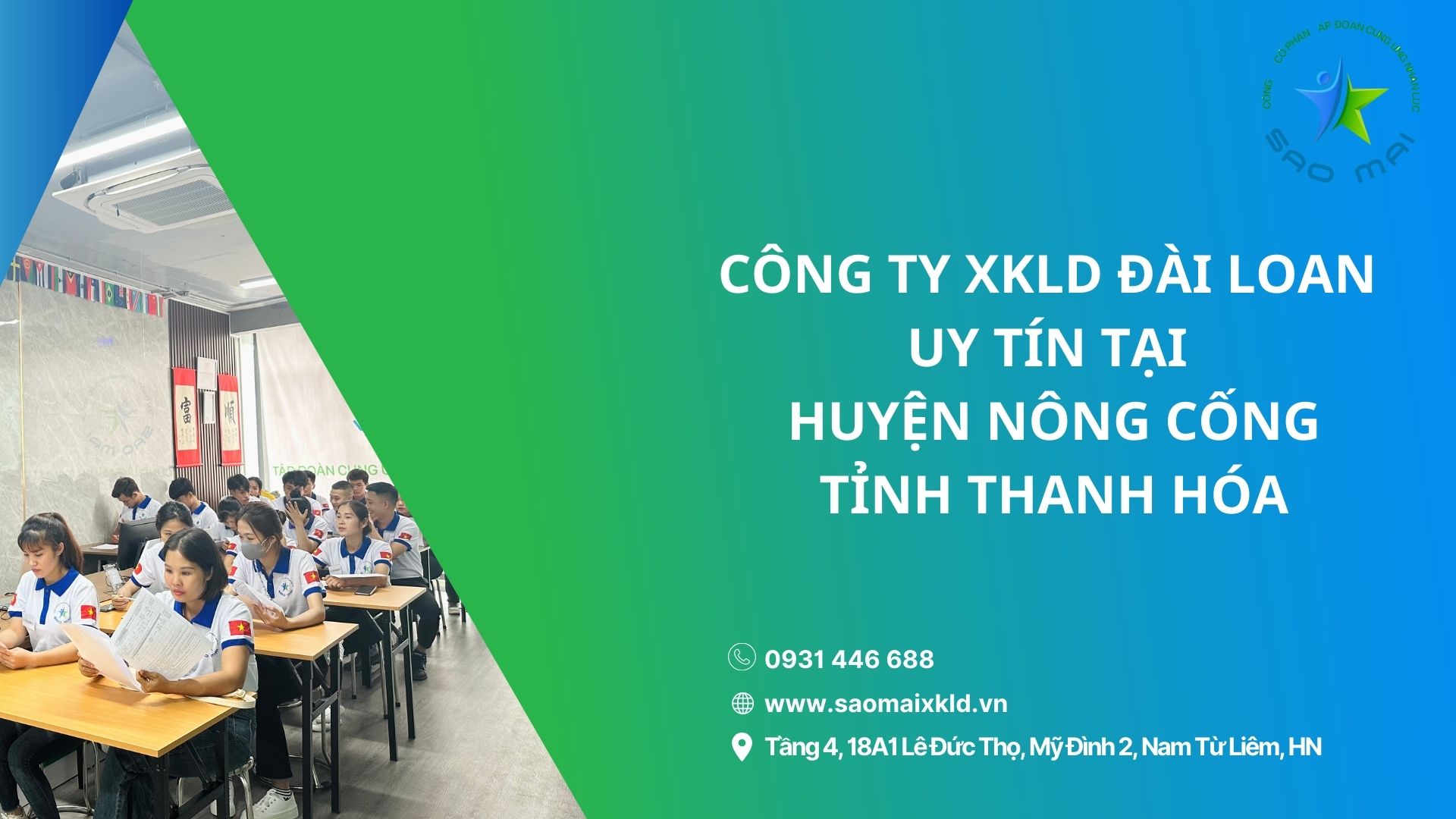 Xuất khẩu lao động Đài Loan uy tín, phí rẻ với các đơn hàng tốt nhất tại huyện NÔNG CỐNG, tỉnh THANH HÓA