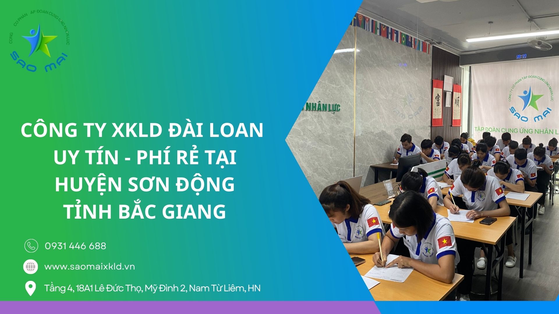 Xuất khẩu lao động Đài Loan uy tín, phí rẻ với các đơn hàng tốt nhất tại huyện Sơn Động, tỉnh Bắc Giang