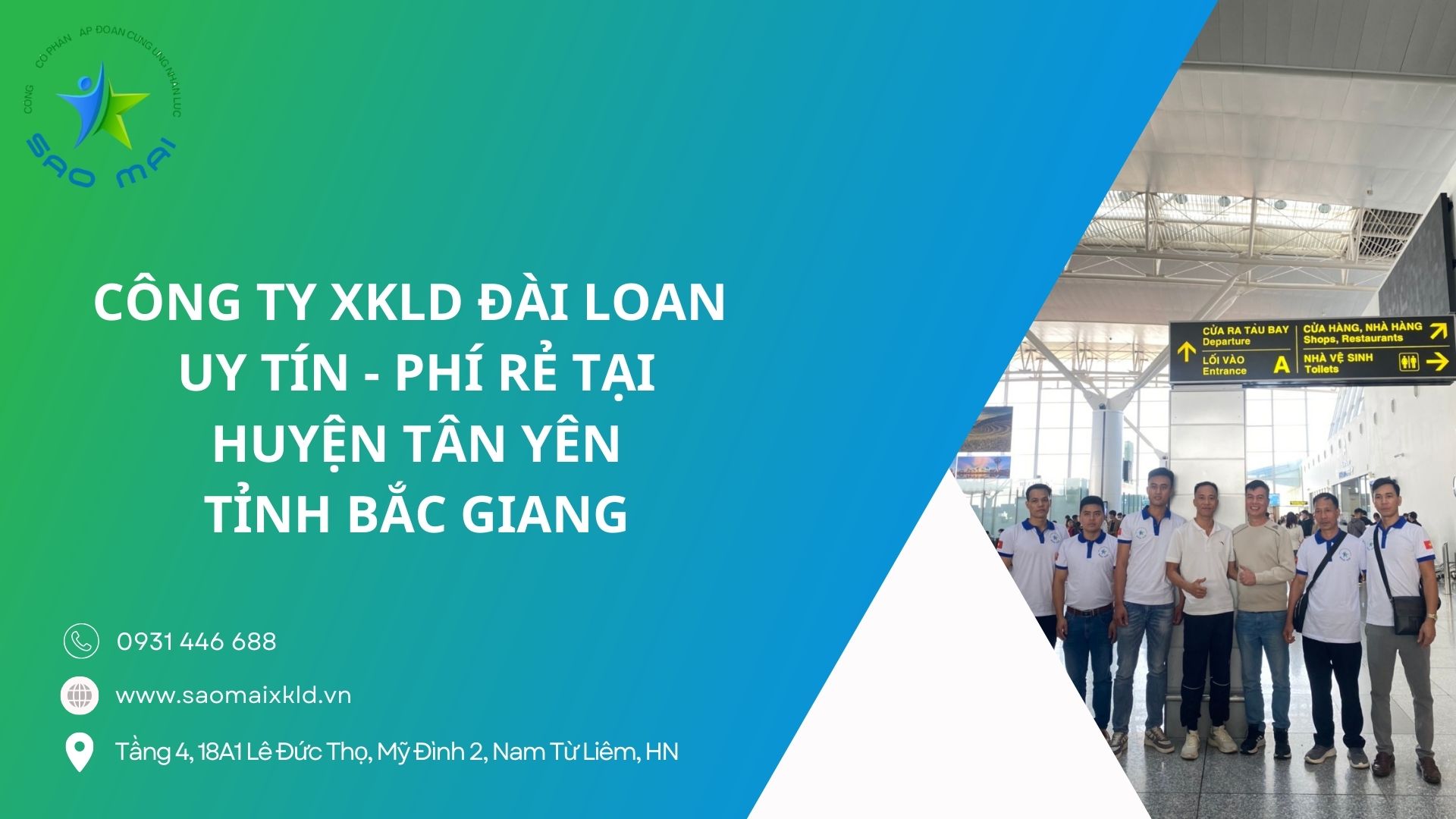 Xuất khẩu lao động Đài Loan uy tín, phí rẻ với các đơn hàng tốt nhất tại huyện Tân Yên, tỉnh Bắc Giang