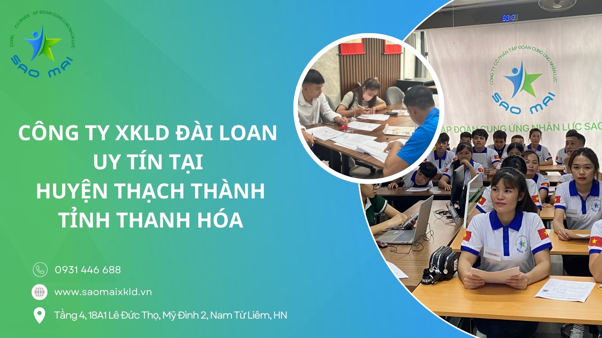 Xuất khẩu lao động Đài Loan uy tín, phí rẻ với các đơn hàng tốt nhất tại huyện THẠCH THÀNH, tỉnh THANH HÓA