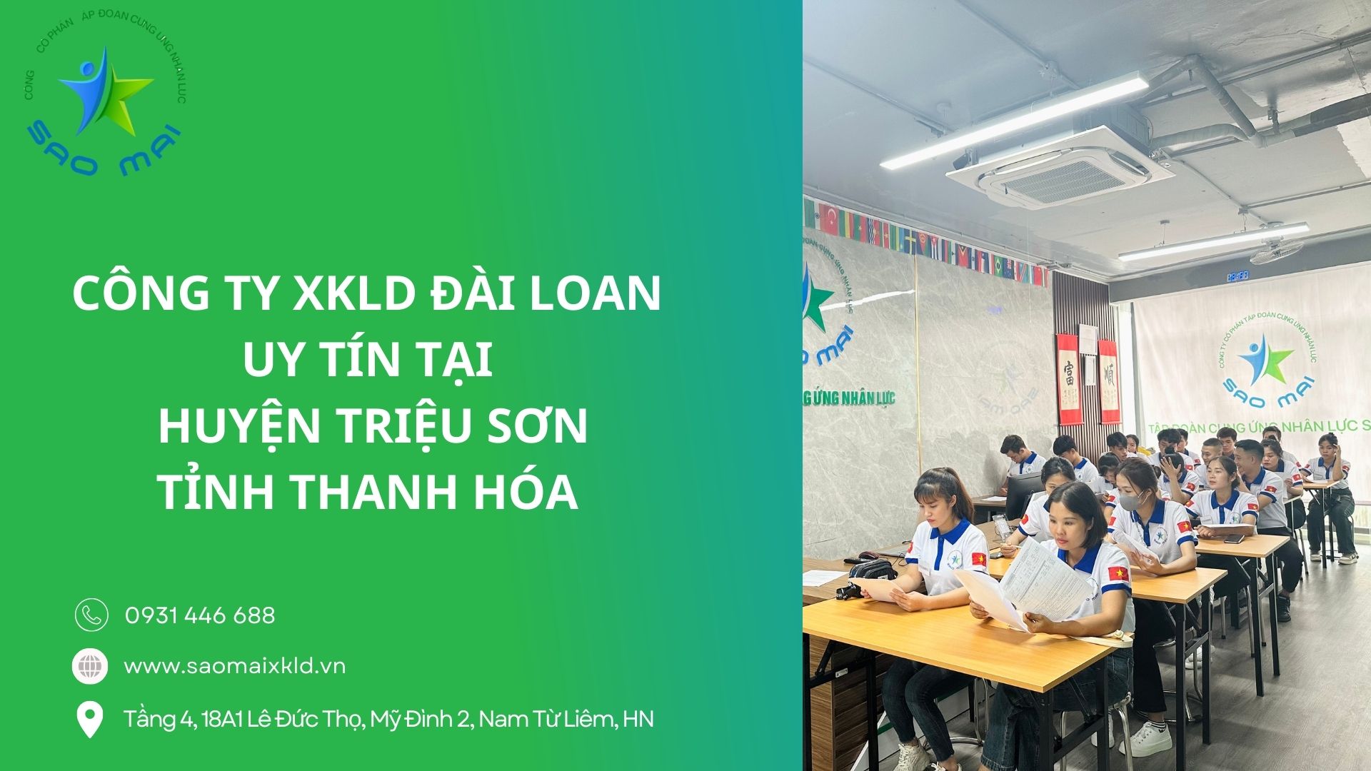 Xuất khẩu lao động Đài Loan uy tín, phí rẻ với các đơn hàng tốt nhất tại huyện Triệu Sơn, tỉnh Thanh Hóa