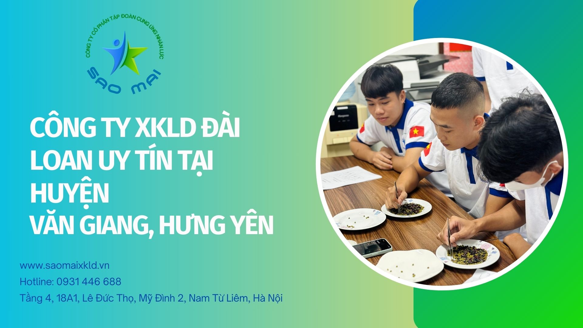 Công ty xuất khẩu lao động ĐÀI LOAN uy tín, chi phí thấp tại huyện VĂN GIANG, tỉnh Hưng Yên