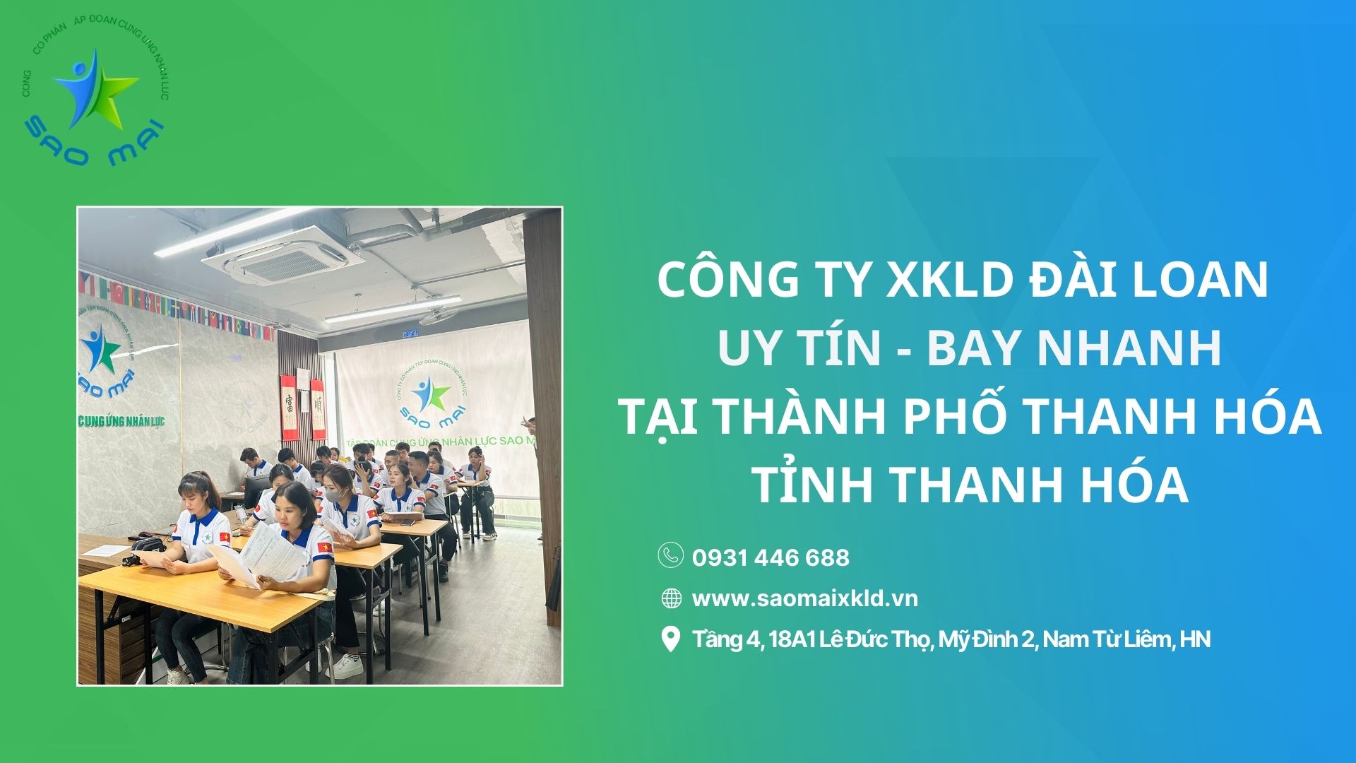 Xuất khẩu lao động Đài Loan uy tín, phí rẻ với các đơn hàng tốt nhất tại Thành phố Thanh Hóa, tỉnh Thanh Hóa