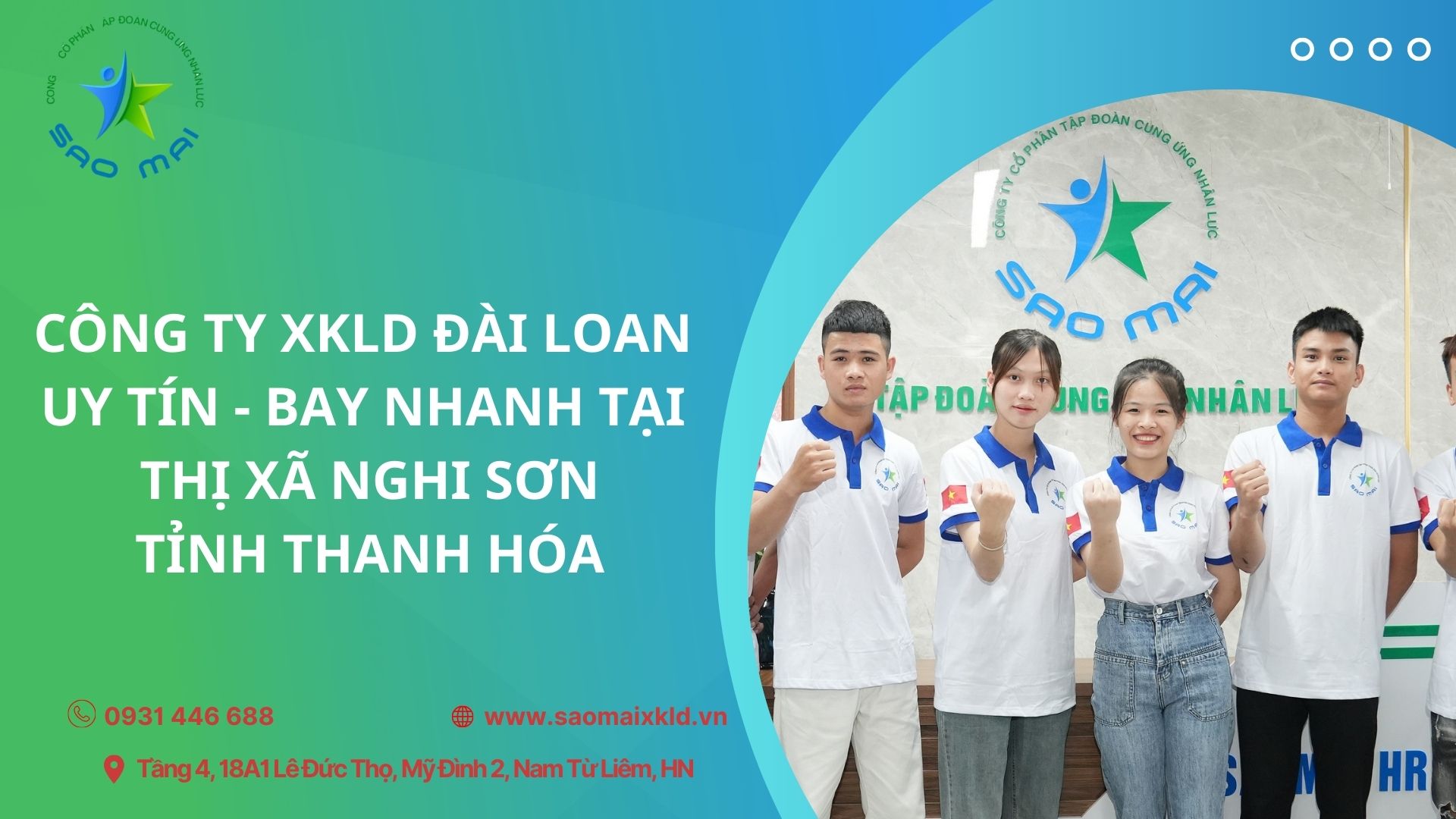 Xuất khẩu lao động Đài Loan uy tín, phí rẻ với các đơn hàng tốt nhất tại tỉnh Thị xã Nghi Sơn, tỉnh Thanh Hóa