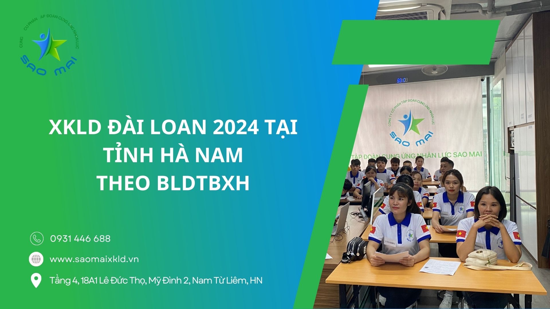 Xuất khẩu lao động Đài Loan 2024 UY TÍN, BAY NHANH tại tỉnh HÀ NAM theo bldtbxh