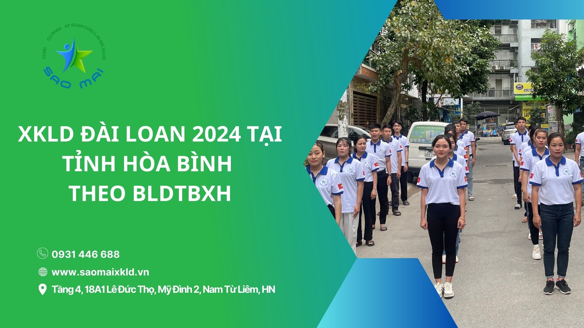 Xuất khẩu lao động Đài Loan 2024 UY TÍN, BAY NHANH tại tỉnh HÒA BÌNH theo bldtbxh