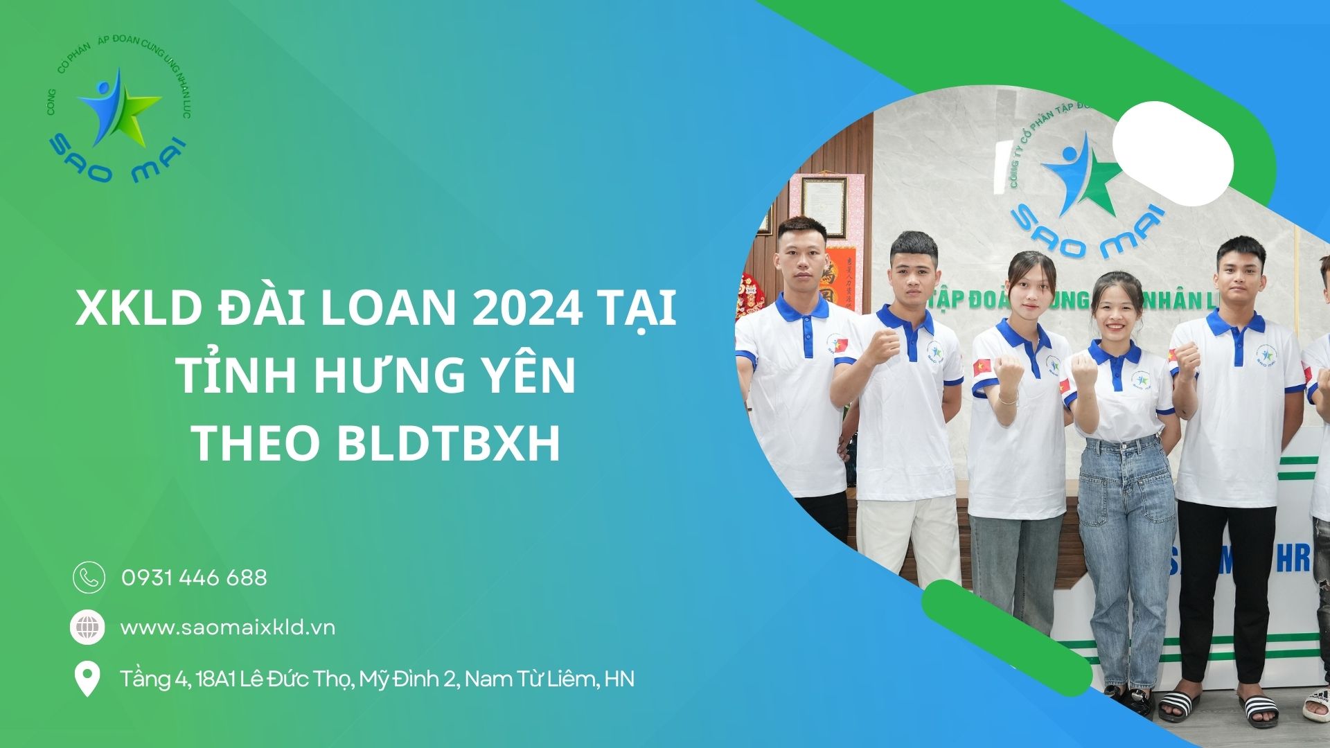 Xuất khẩu lao động Đài Loan 2024 UY TÍN, BAY NHANH tại tỉnh HƯNG YÊN theo bldtbxh