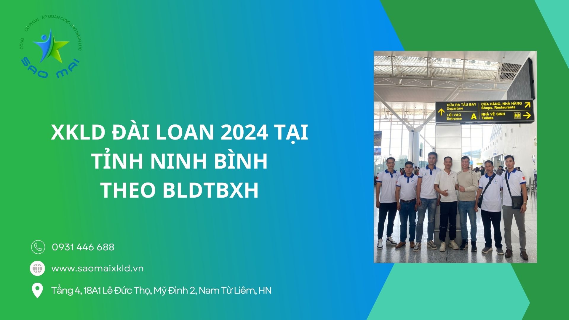 Xuất khẩu lao động Đài Loan 2024 UY TÍN, BAY NHANH tại tỉnh NINH BÌNH theo bldtbxh