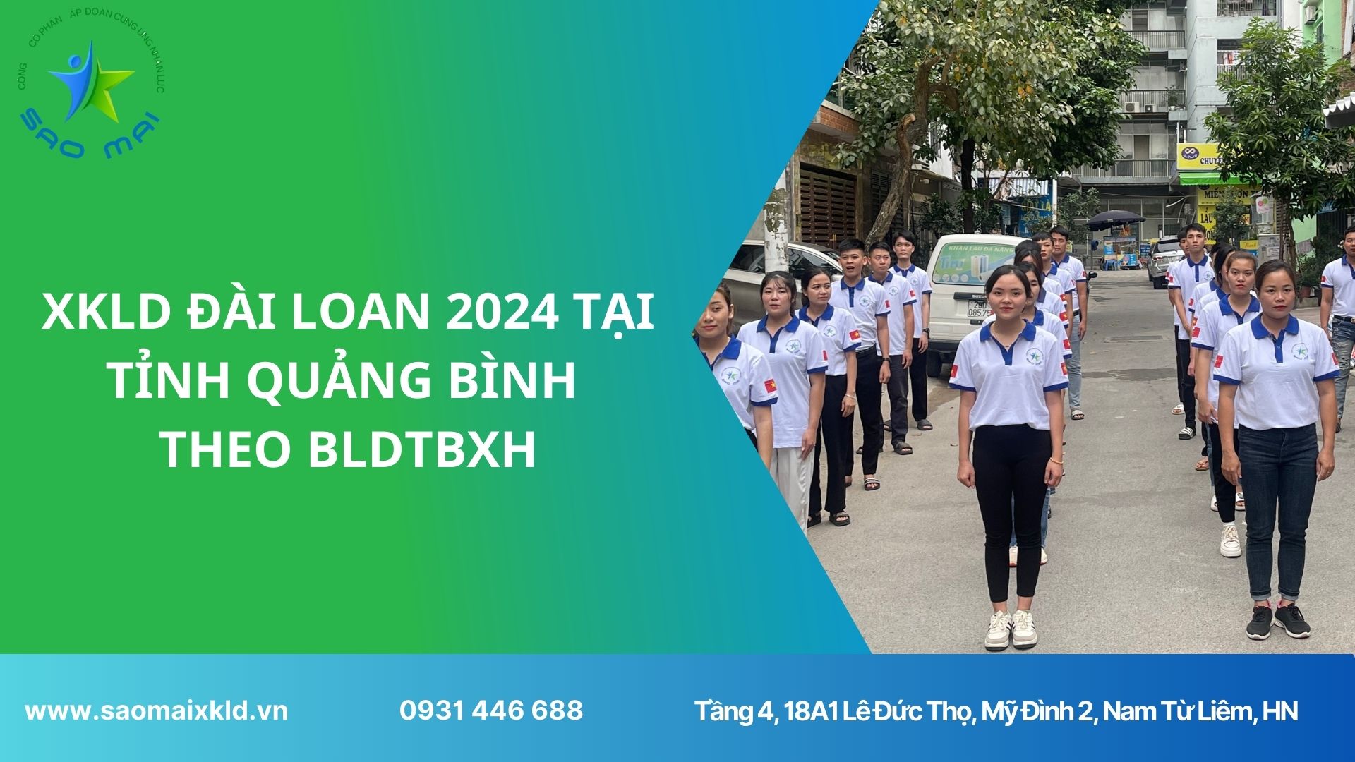 Xuất khẩu lao động Đài Loan 2024 UY TÍN, BAY NHANH tại tỉnh QUẢNG BÌNH theo bldtbxh