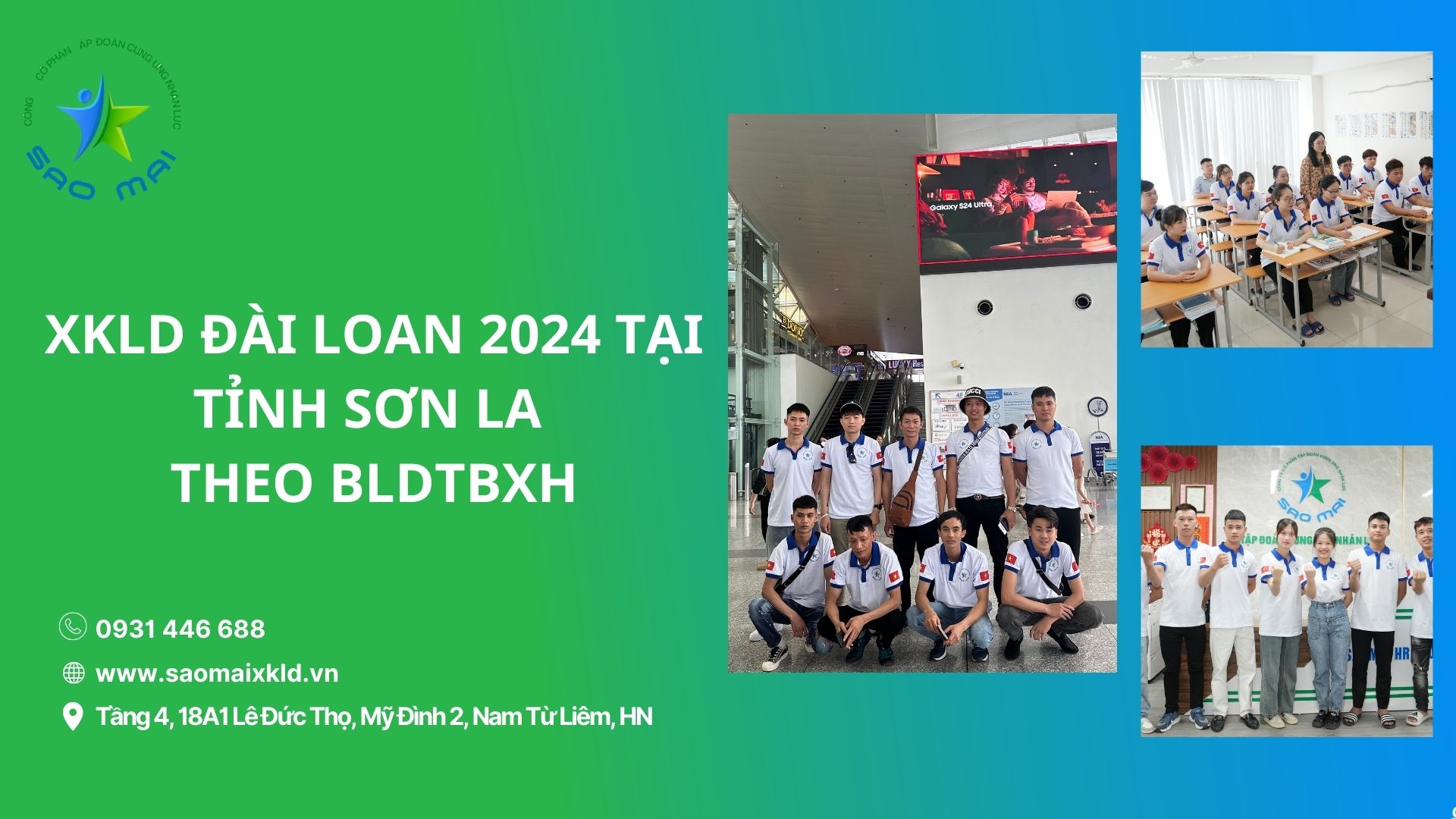 Xuất khẩu lao động Đài Loan 2024 UY TÍN, BAY NHANH tại tỉnh SƠN LA theo bldtbxh