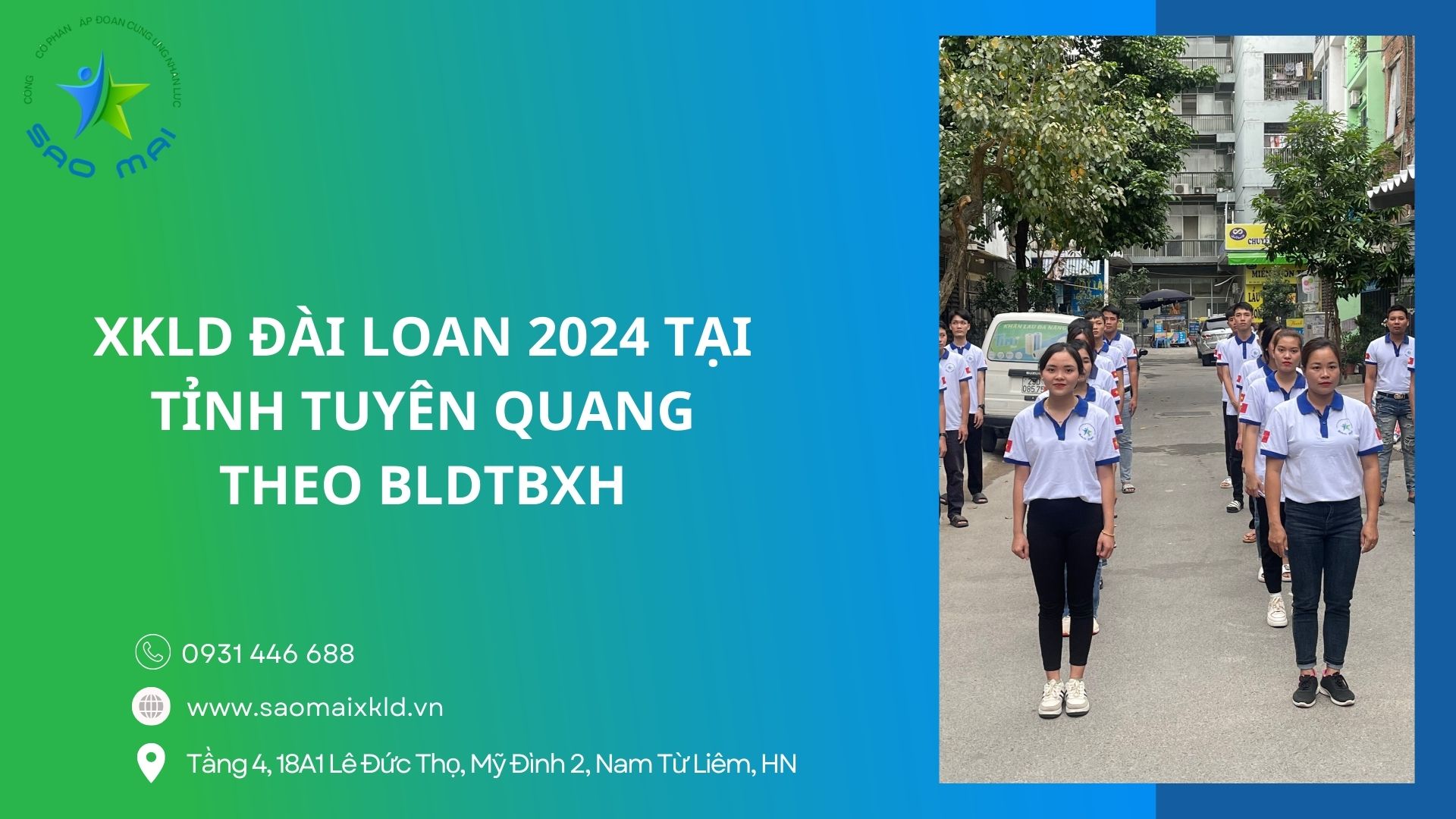 Xuất khẩu lao động Đài Loan UY TÍN, BAY NHANH tại tỉnh TUYÊN QUANG theo bldtbxh