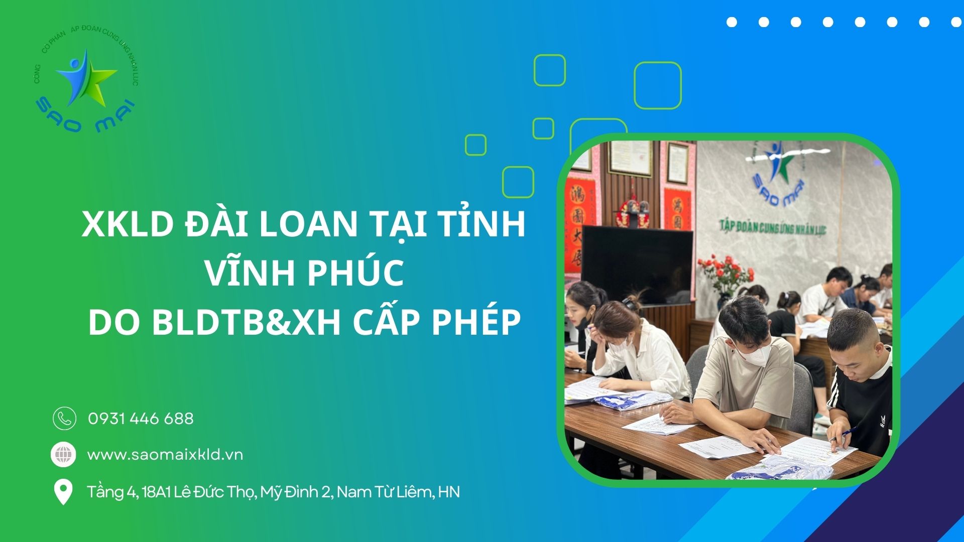 Công ty XKLĐ Đài Loan UY TÍN do BLDTB&XH cấp phép tại VĨNH PHÚC: Những điều cần biết