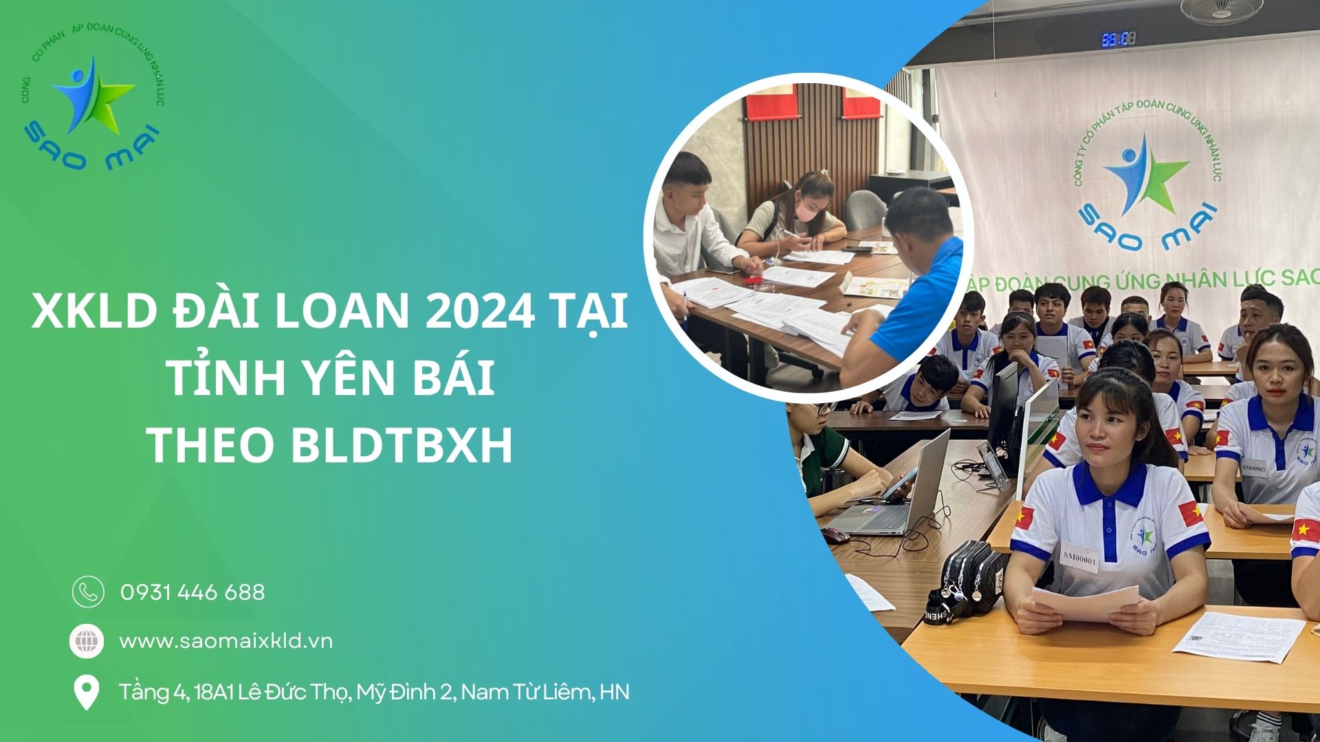 Xuất khẩu lao động Đài Loan 2024 UY TÍN, BAY NHANH tại tỉnh YÊN BÁI theo bldtbxh