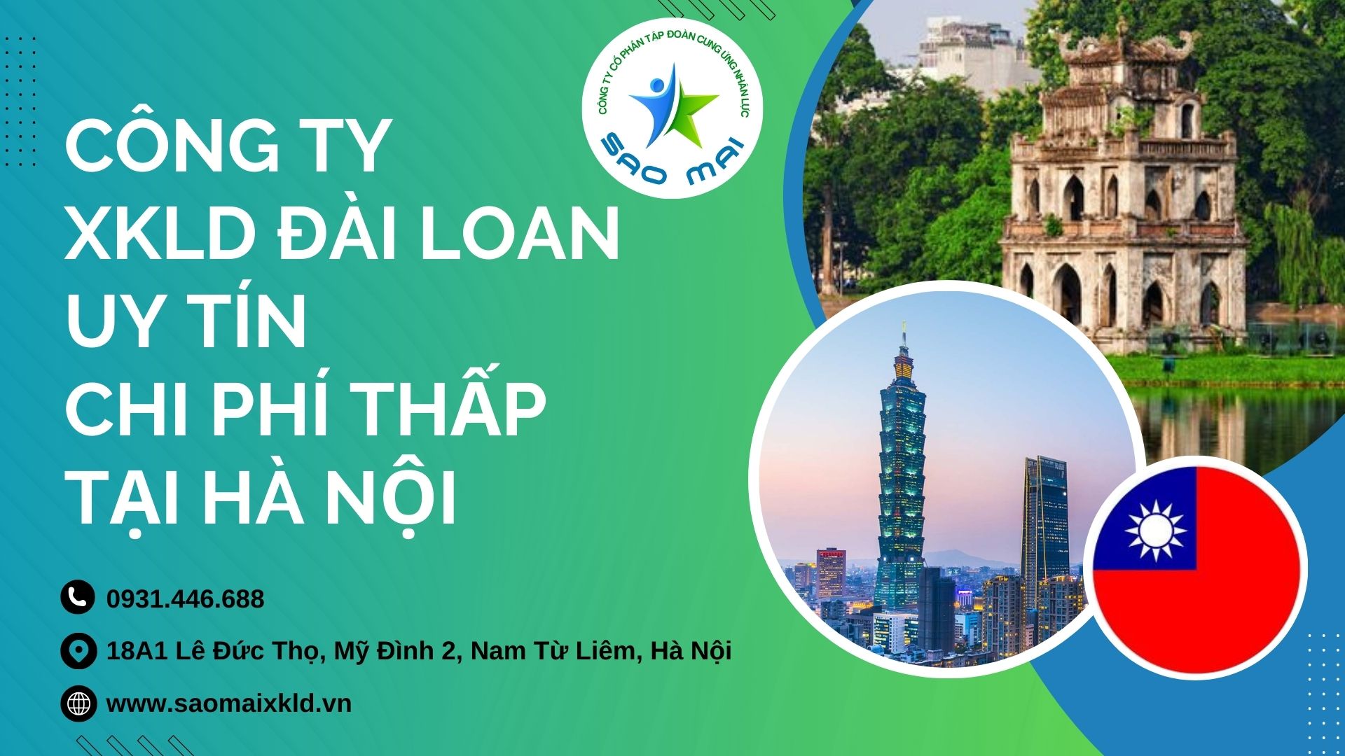 Công ty xuất khẩu lao động Đài Loan uy tín với chi phí RẺ và bay NHANH tại HÀ NỘI 