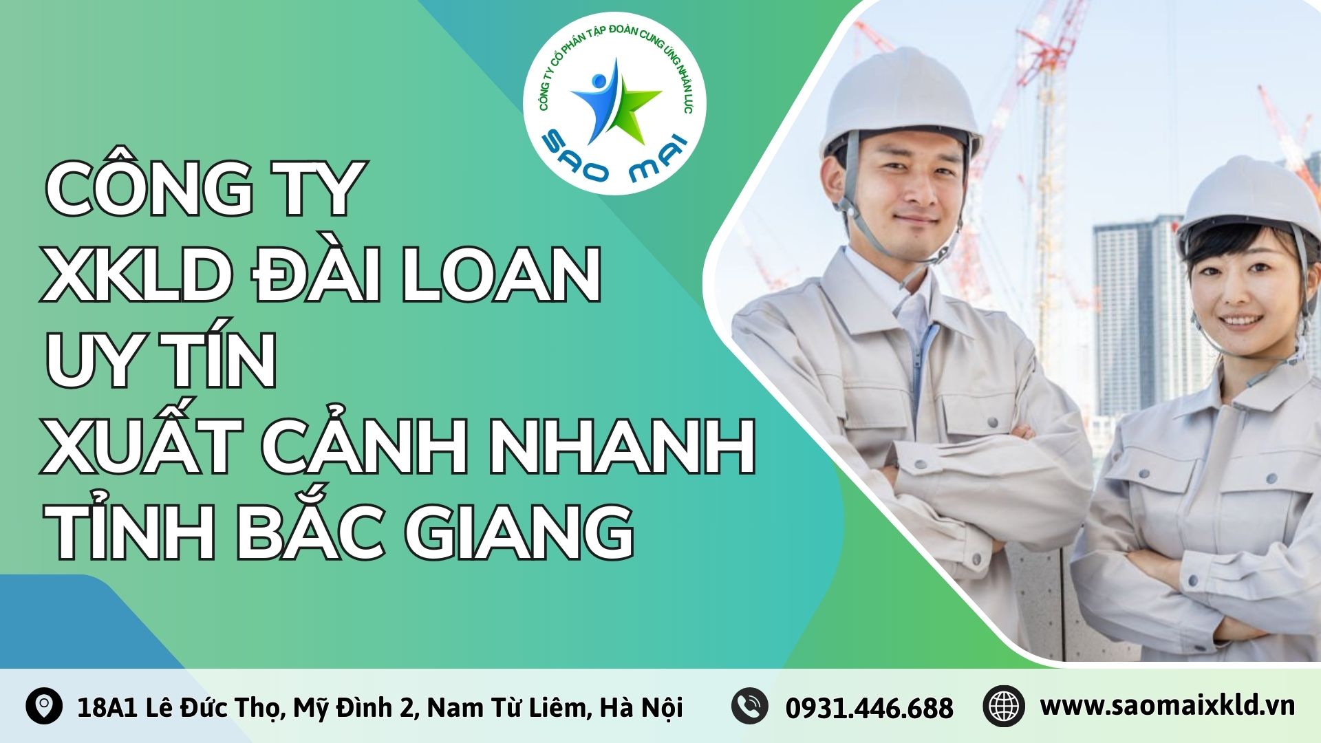 Công ty xuất khẩu lao động Đài Loan uy tín với chi phí RẺ và bay NHANH tại tỉnh BẮC GIANG