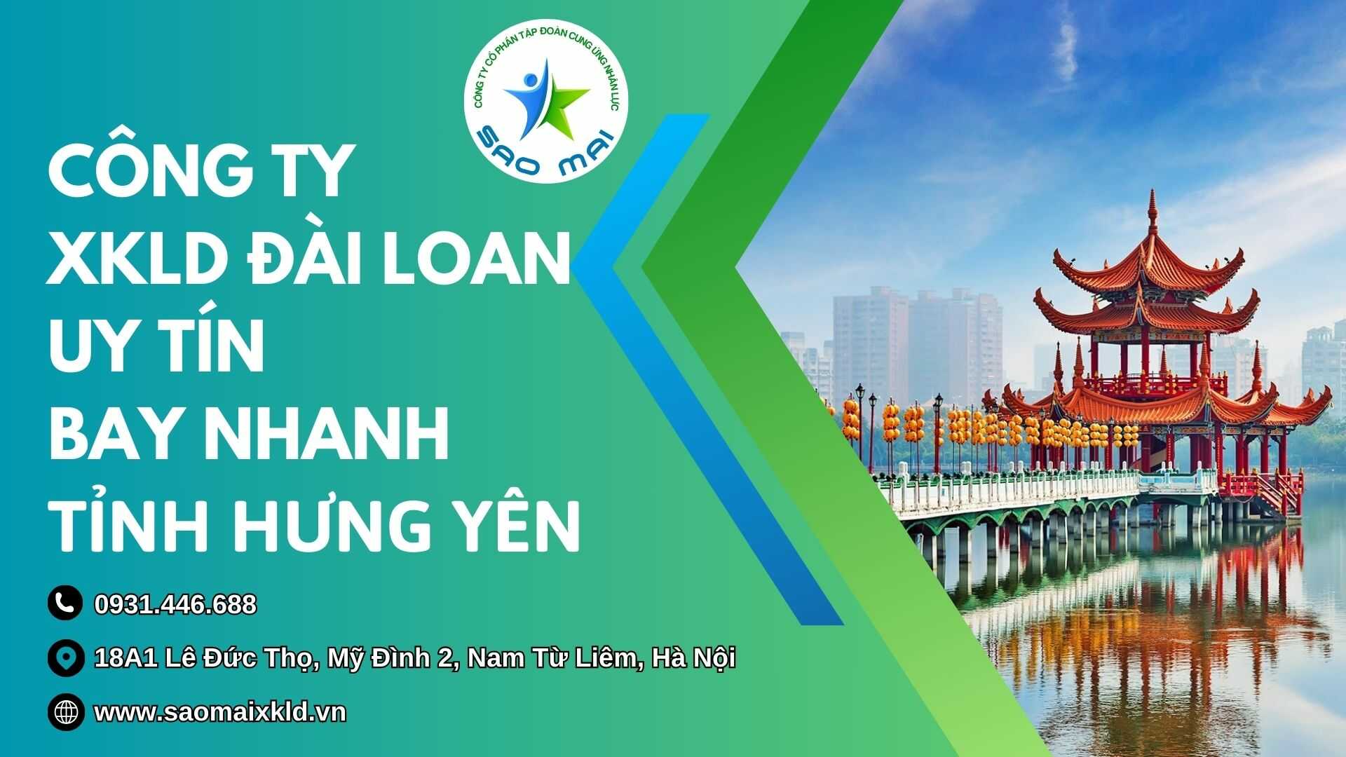 Công ty xuất khẩu lao động Đài Loan uy tín với chi phí RẺ và bay NHANH tại tỉnh HƯNG YÊN