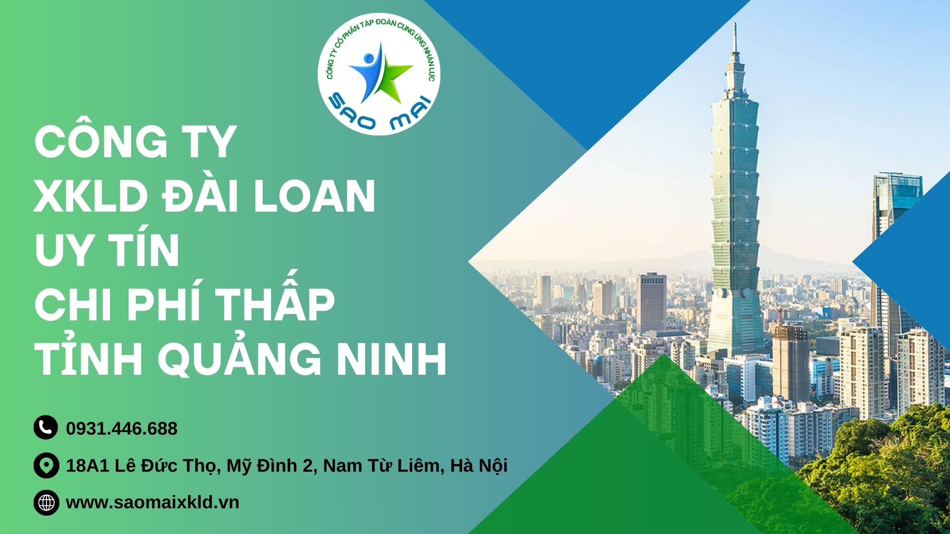 Công ty xuất khẩu lao động Đài Loan uy tín với chi phí RẺ và bay NHANH tại tỉnh QUẢNG NINH