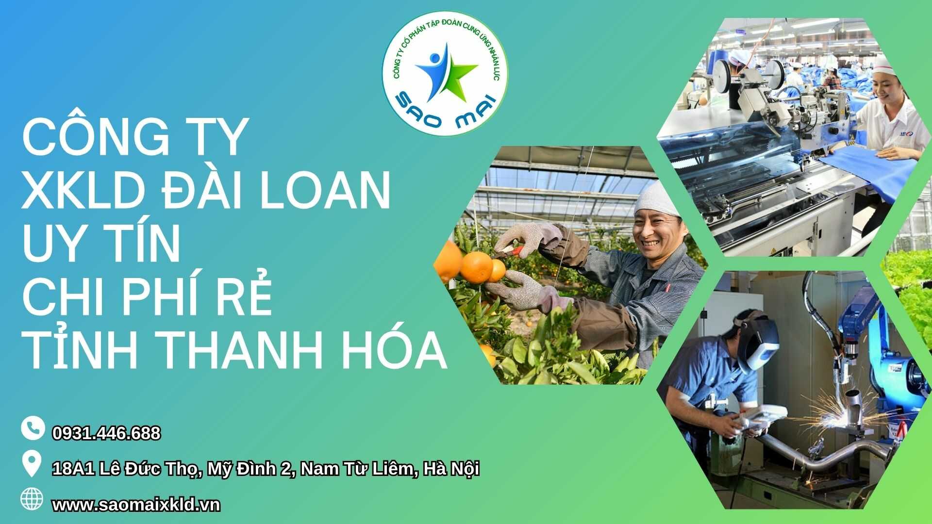 Công ty xuất khẩu lao động Đài Loan uy tín với CHI PHÍ RẺ và BAY NHANH tại tỉnh THANH HÓA