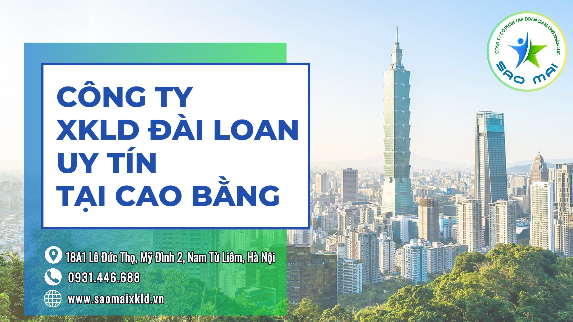 Công ty xuất khẩu lao động Đài Loan uy tín với chi phí RẺ và bay NHANH tại tỉnh CAO BẰNG