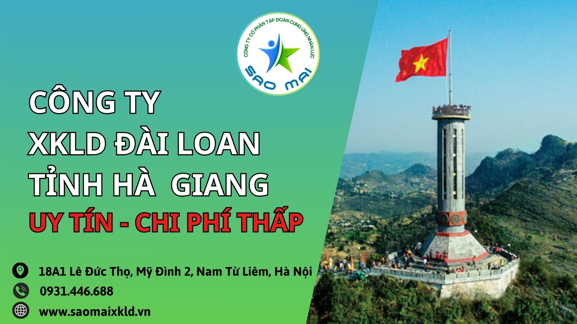 Công ty xuất khẩu lao động Đài Loan uy tín với chi phí RẺ và bay NHANH tại tỉnh HÀ GIANG