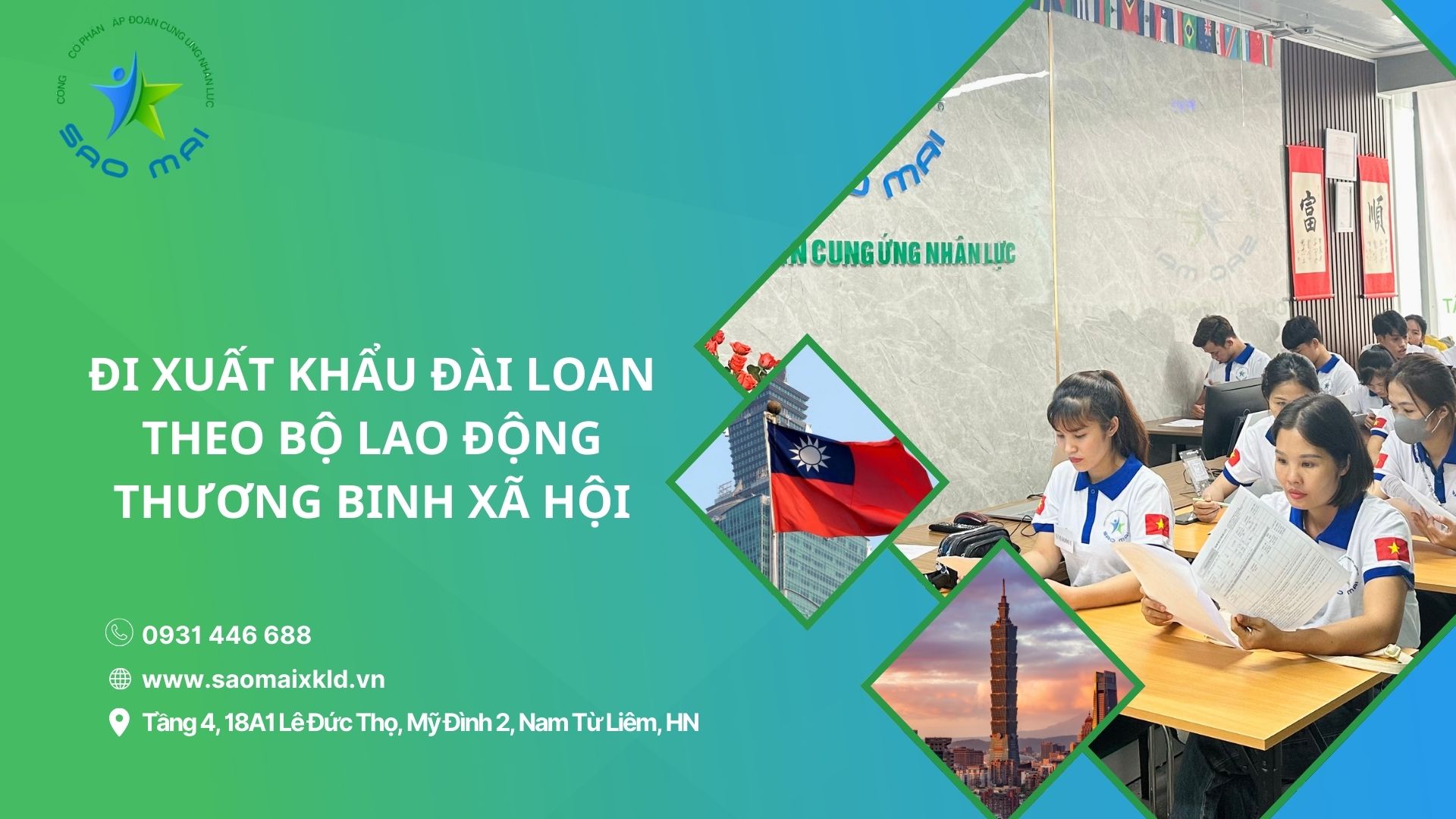 Đi xuất khẩu Đài Loan theo Bộ lao động Thương binh Xã hội