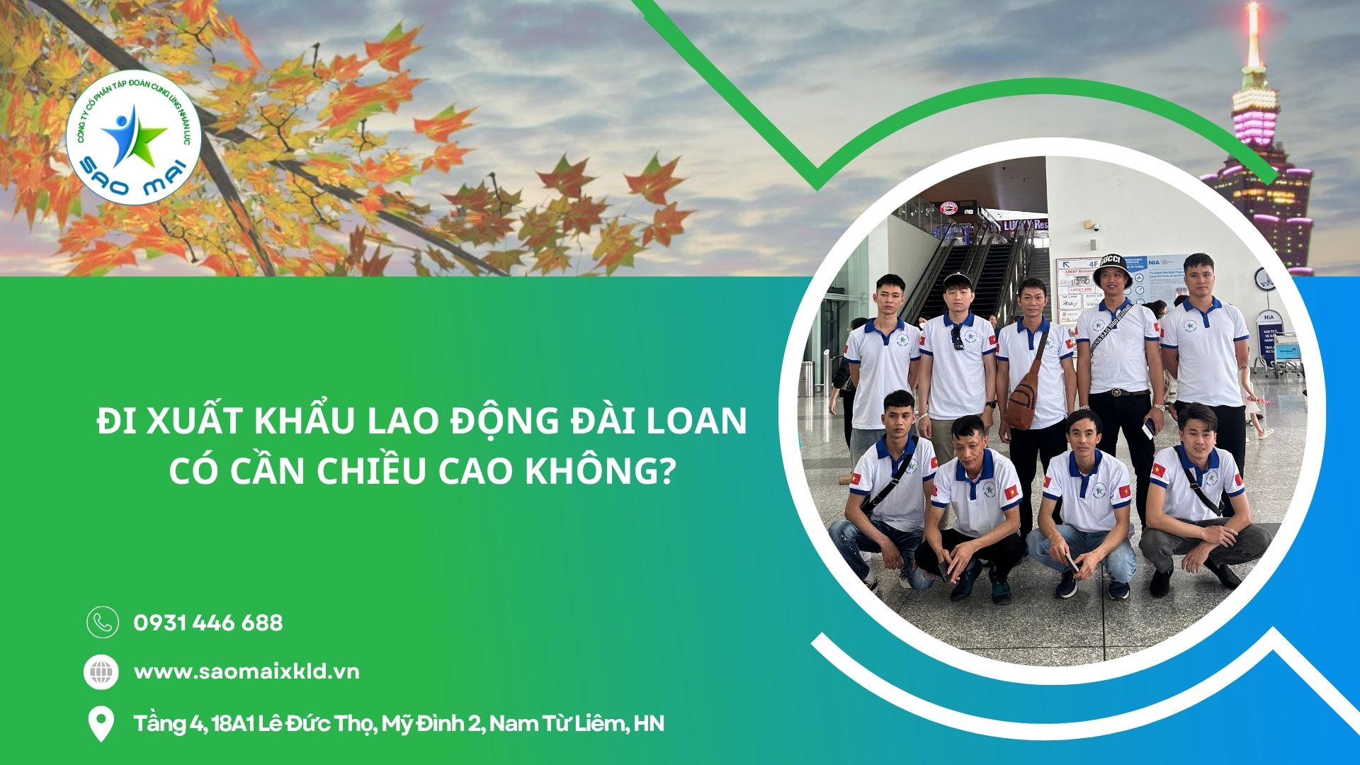 Đi xuất khẩu lao động Đài Loan có cần chiều cao không?